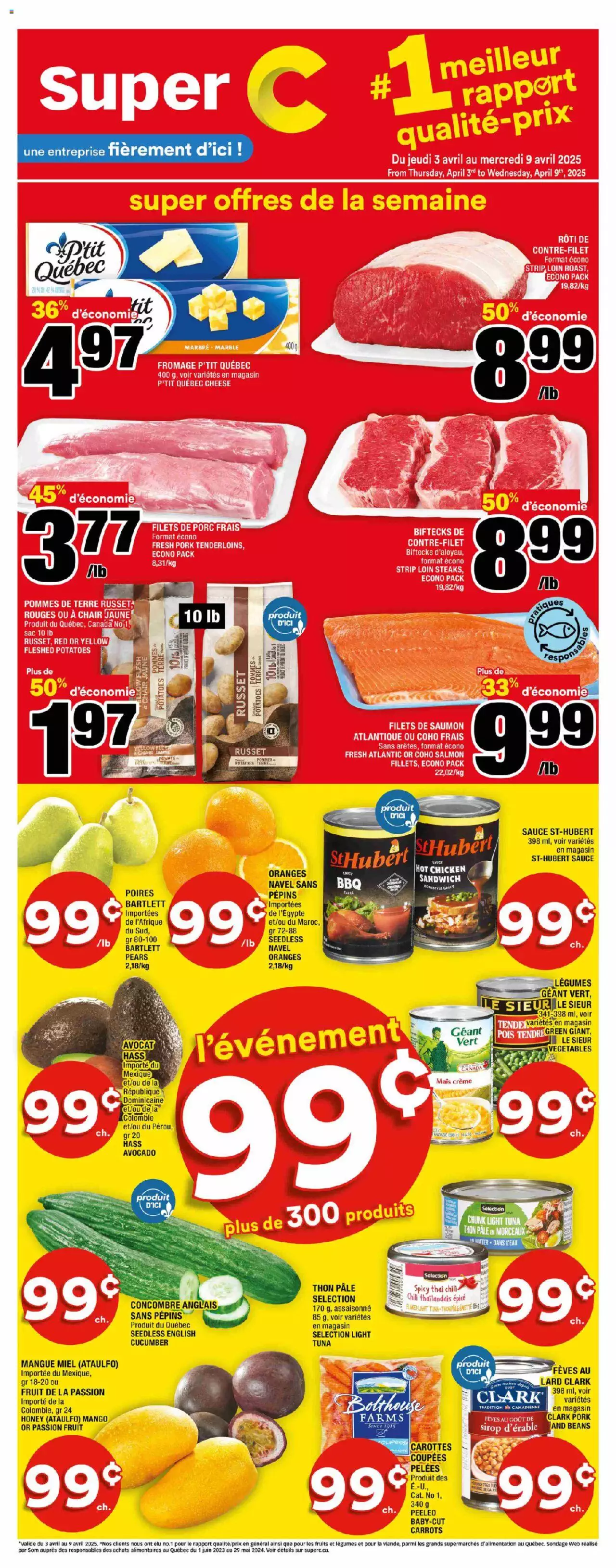 Super C weekly flyer / circulaire - page 1- valid from Apr 3, 2025