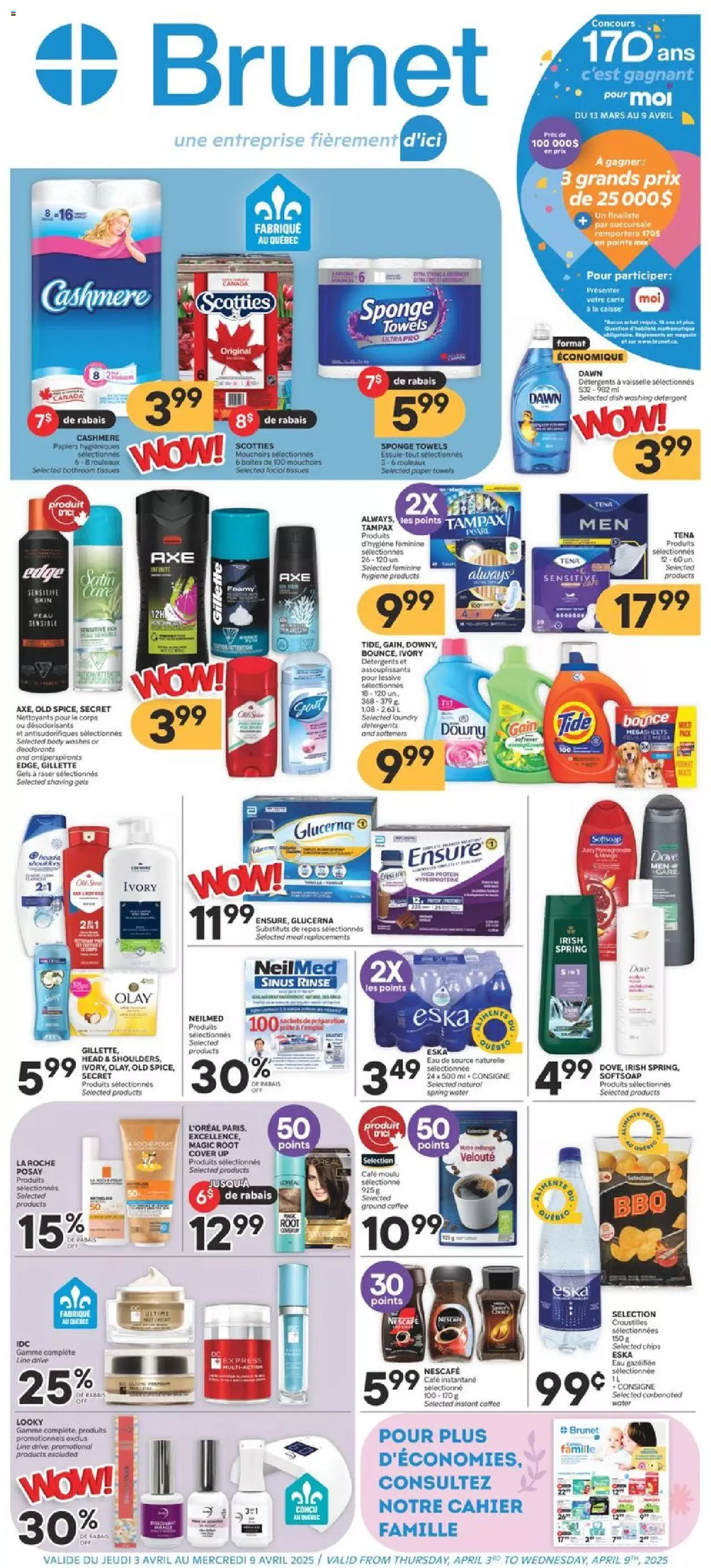 Brunet weekly flyer / circulaire - page 1- valid from Apr 3, 2025