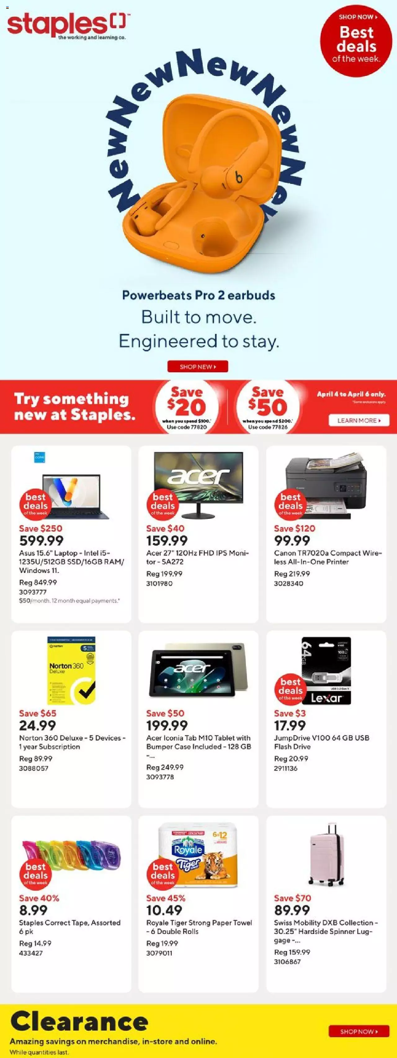 Staples flyer / circulaire - page 1- valid from Apr 2, 2025