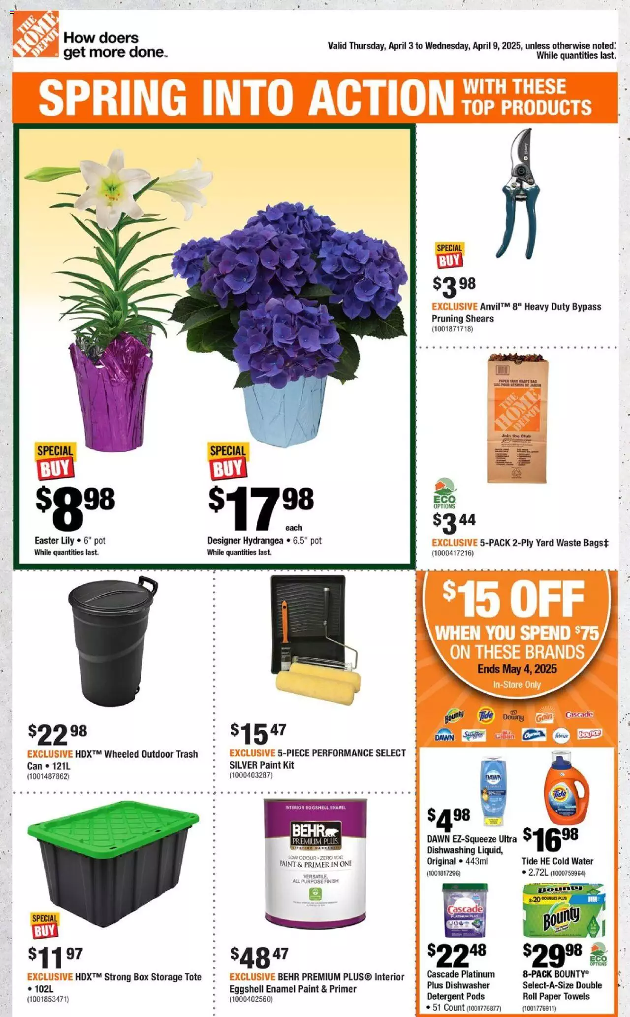 Home Depot weekly flyer / circulaire - page 1- valid from Apr 3, 2025