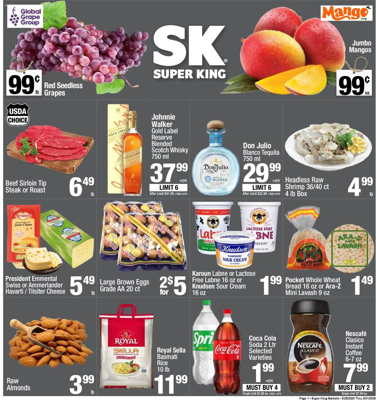 Super King Weekly Ad - page 1- valid from 03/25/2026