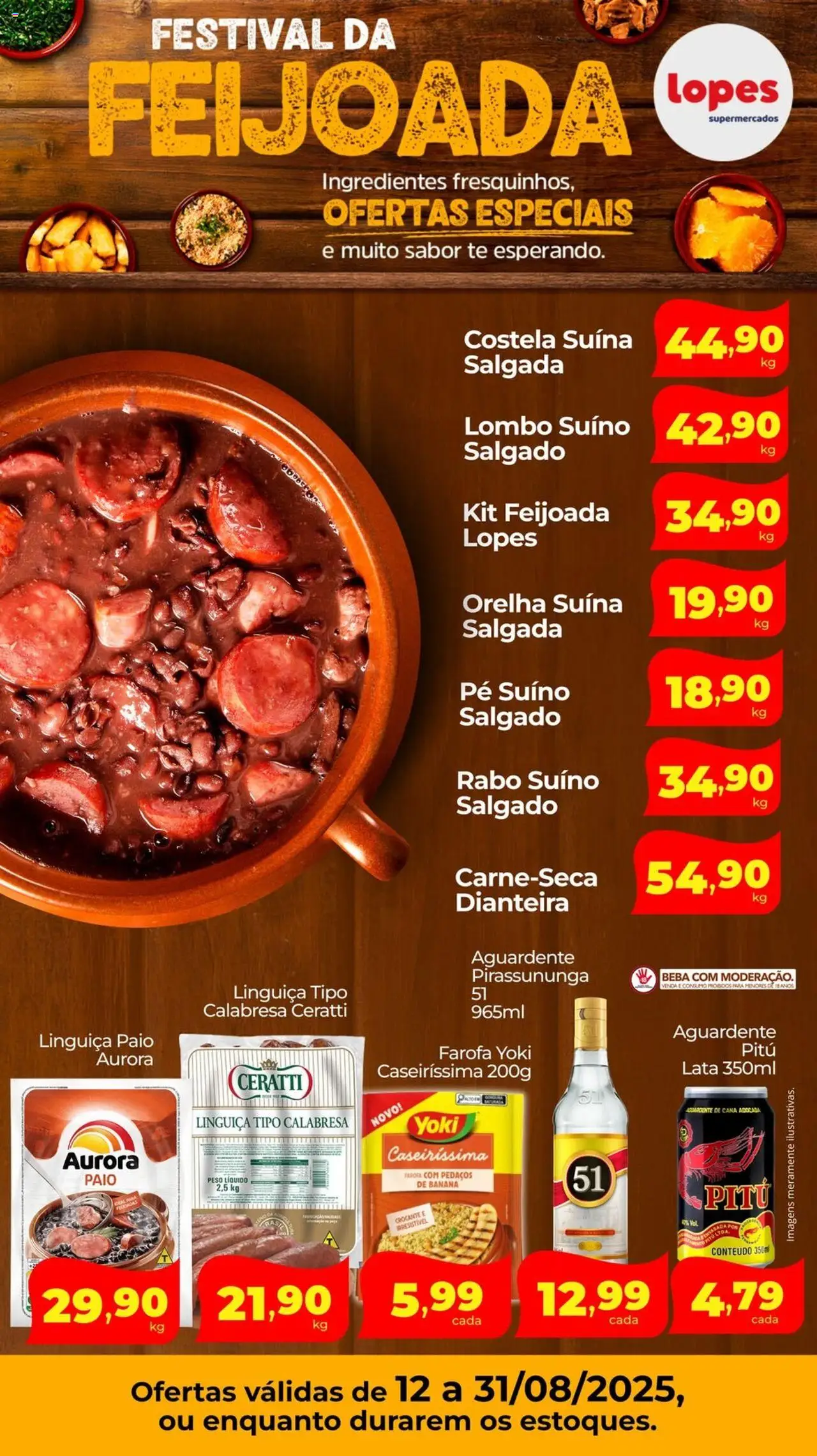 Lopes Supermercados - Ofertas Feijoada - página 1- válido a partir de 12/08/2025
