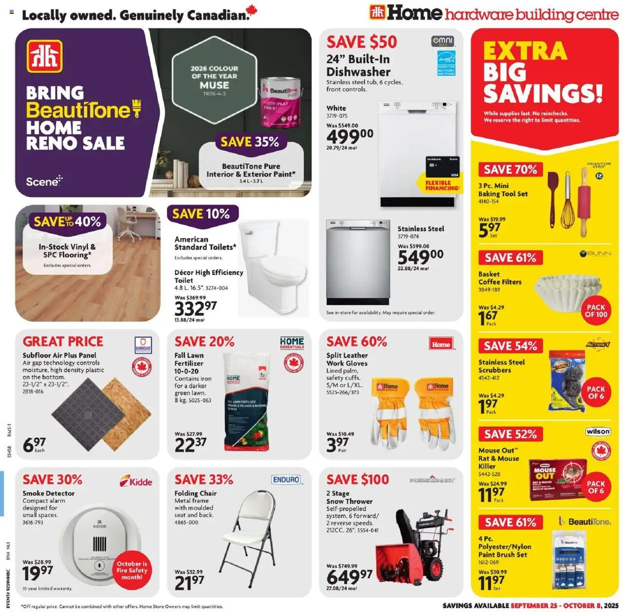 Home Hardware weekly flyer - page 1- valid from Sep 25, 2025