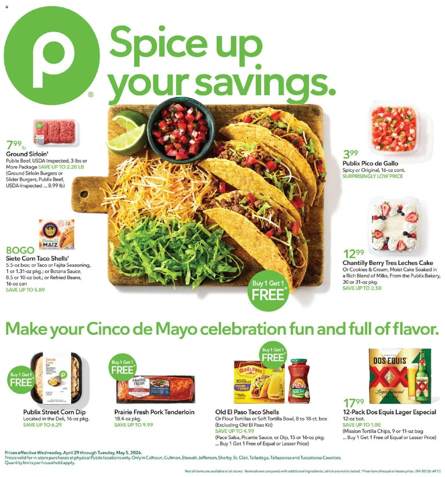 Publix Weekly Ad - page 1- valid from 04/29/2026