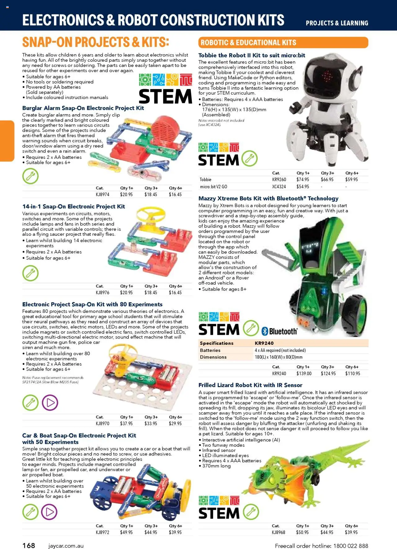 Jaycar Engineering & Scientific Catalogue 2025/2026  - page 168- valid from 09/07/2025
