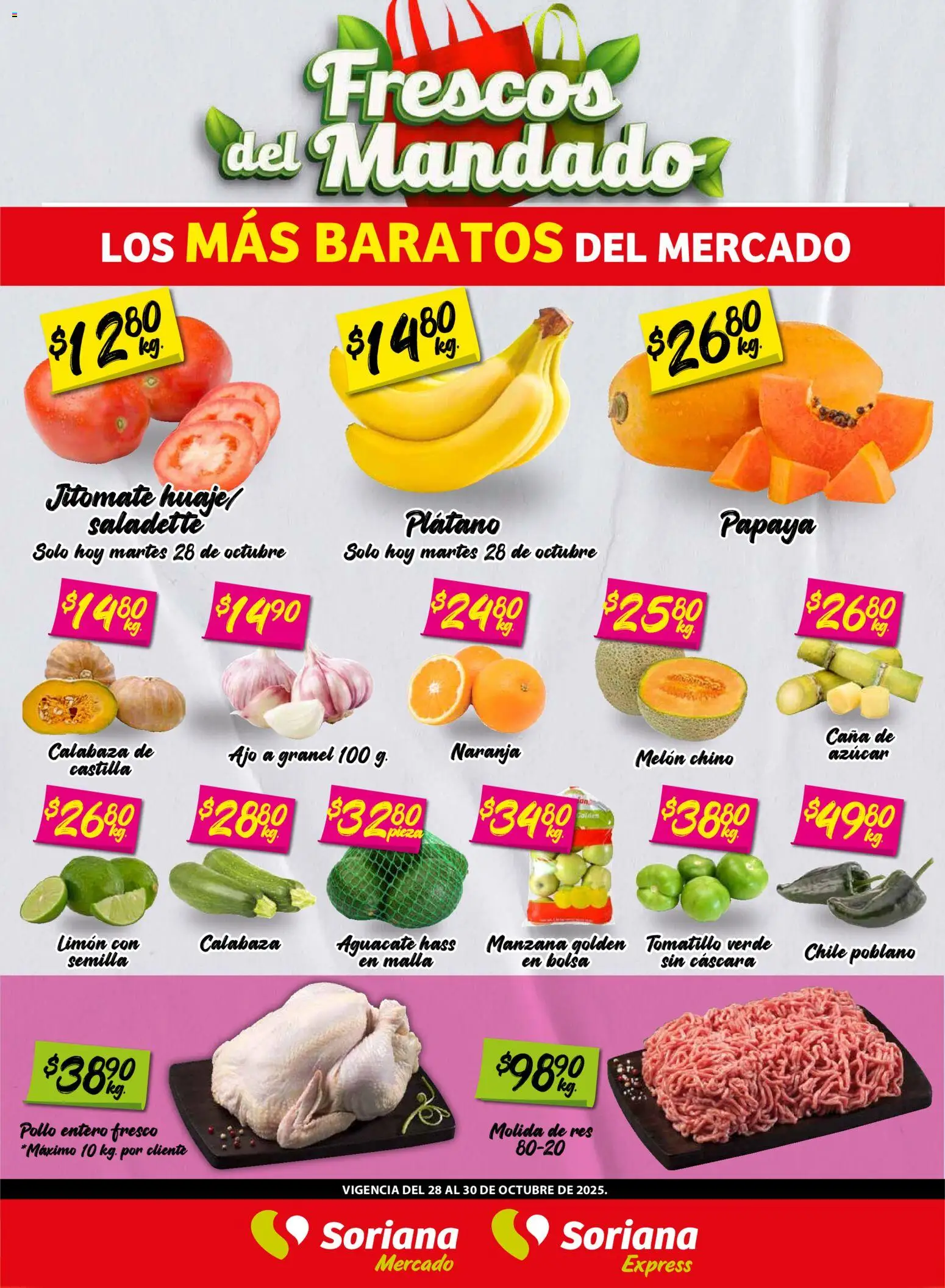 Soriana - Frescos del Mandado Mercado: Tamaulipas - página 1- válido desde 28/10/2025