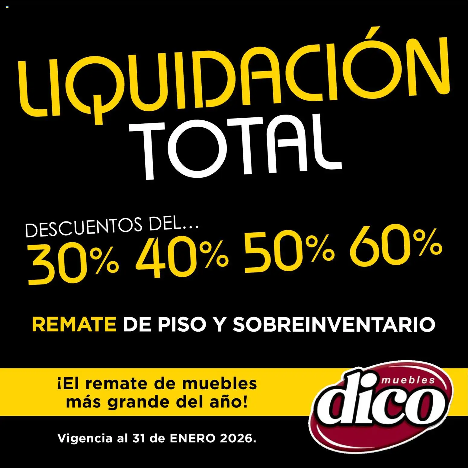 Muebles Dico catálogo Liquidación Total - página 1- válido desde 01/01/2026
