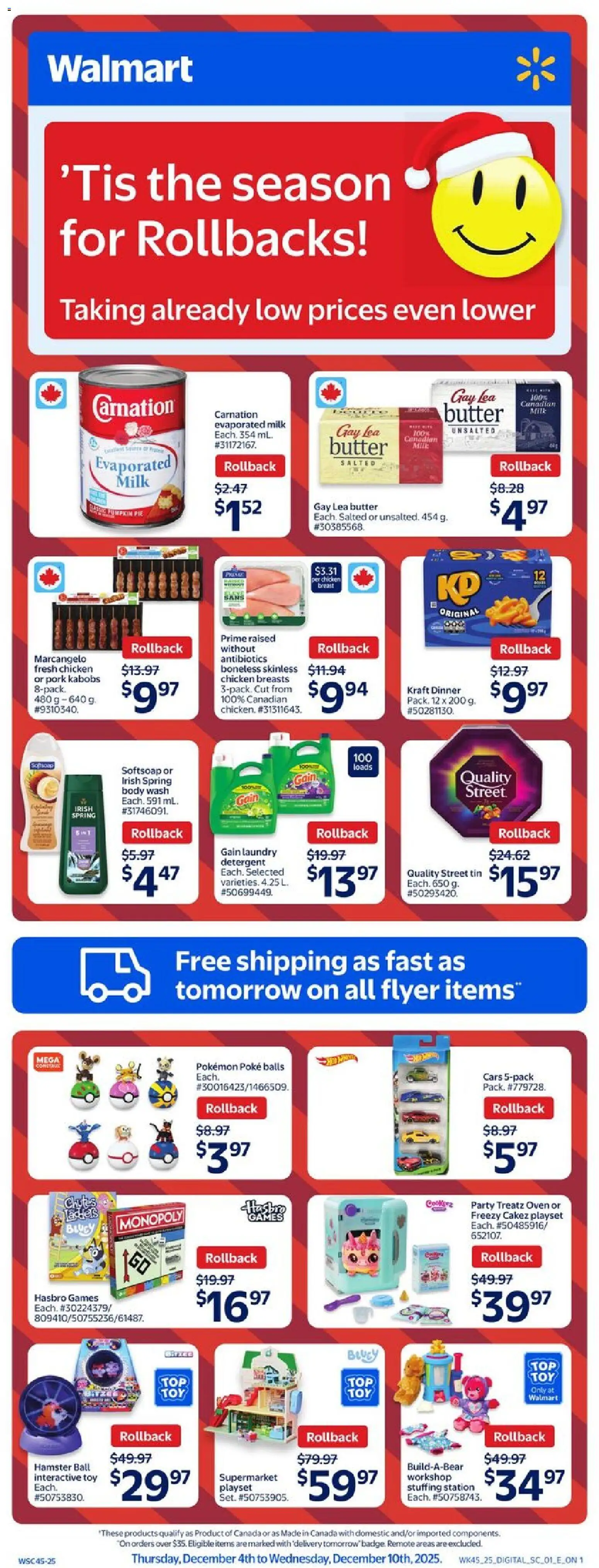 Walmart weekly flyer - page 1- valid from Dec 4, 2025