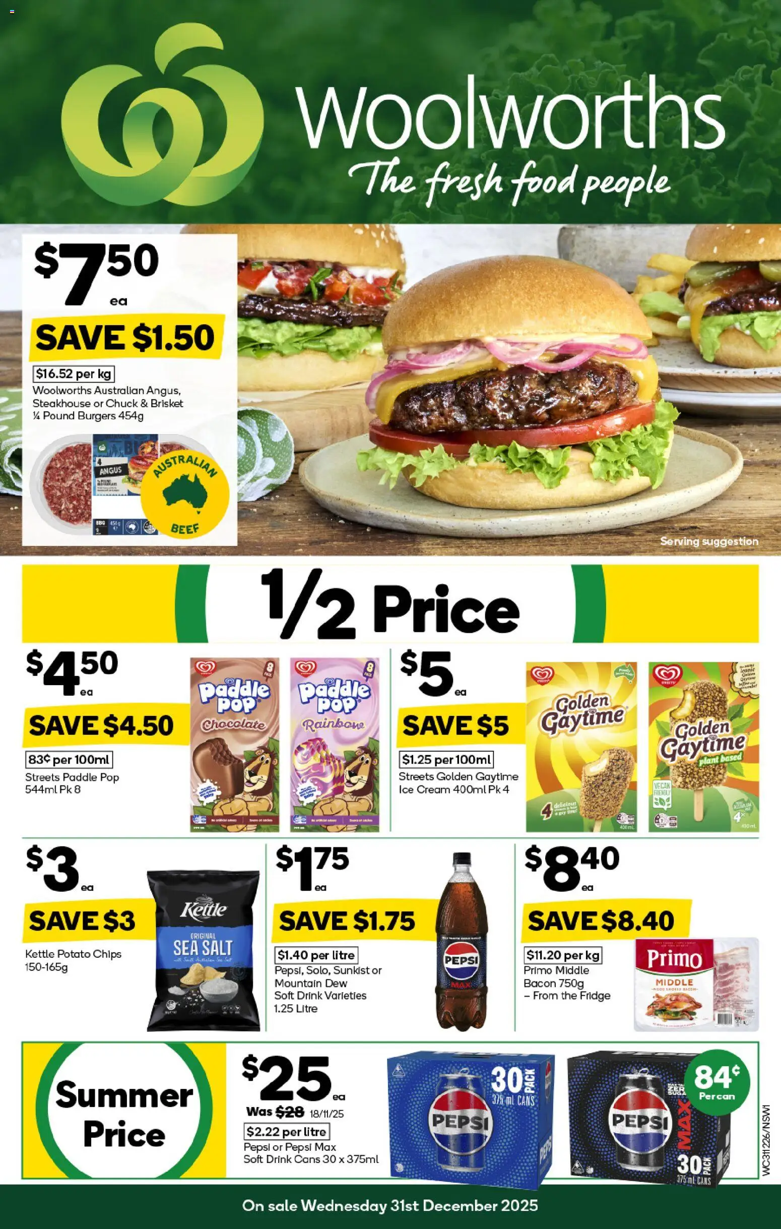 Weekly catalogue Woolworths 31/12 - page 1- valid from 31/12/2025