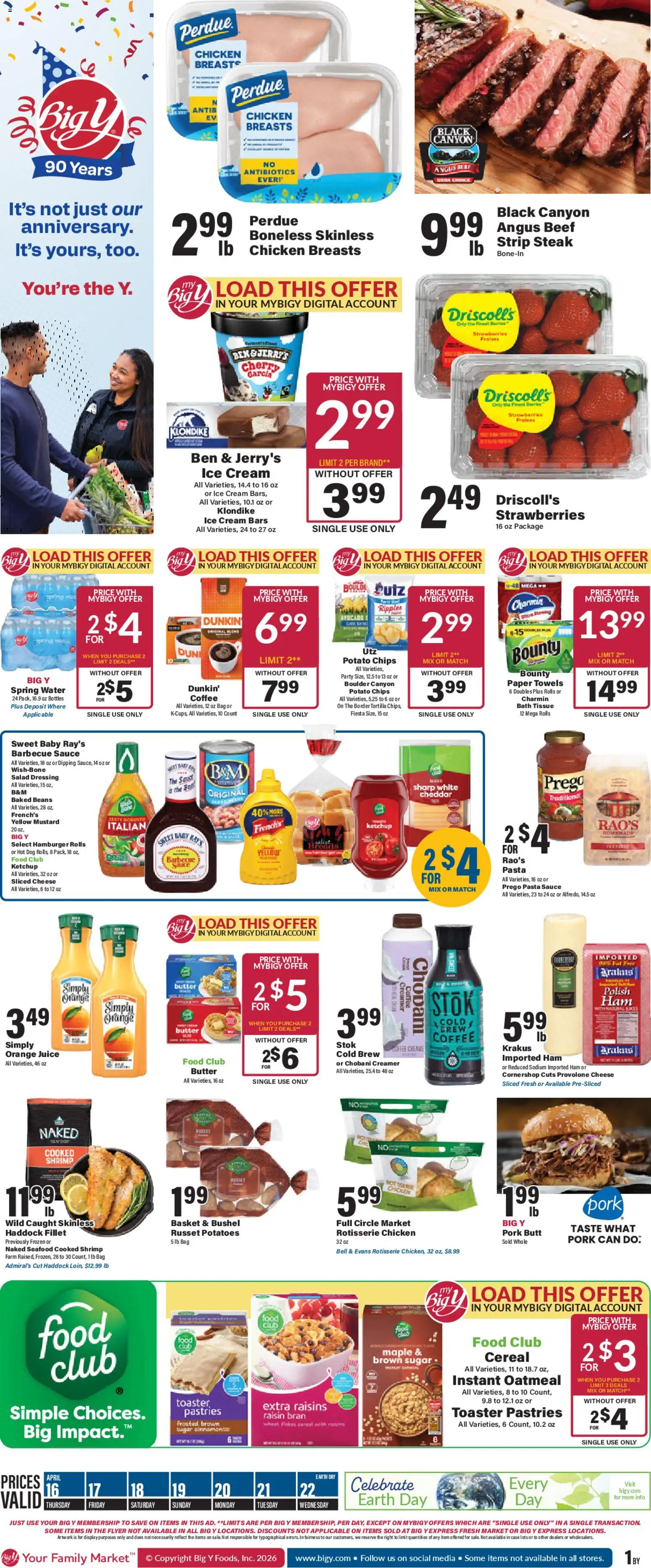 Big Y Weekly Ad - page 1- valid from 04/16/2026