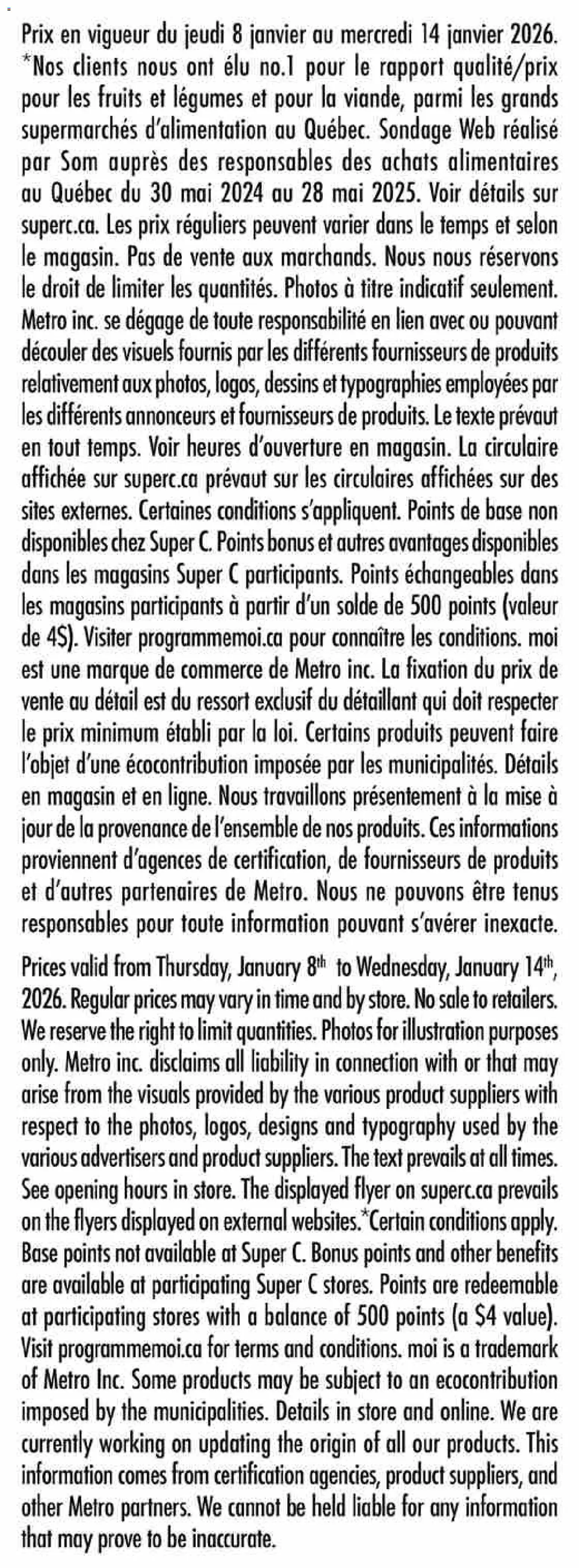 Super C weekly flyer / circulaire - page 18- valid from Jan 8, 2026