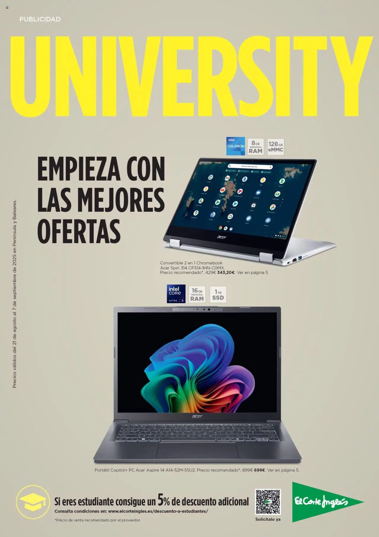 El Corte Inglés - Catálogo University - página 1- válido desde 21/08/2025