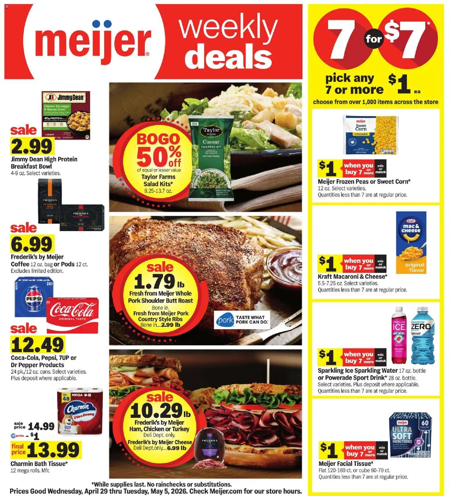 Meijer Weekly Ad - page 1- valid from 04/29/2026