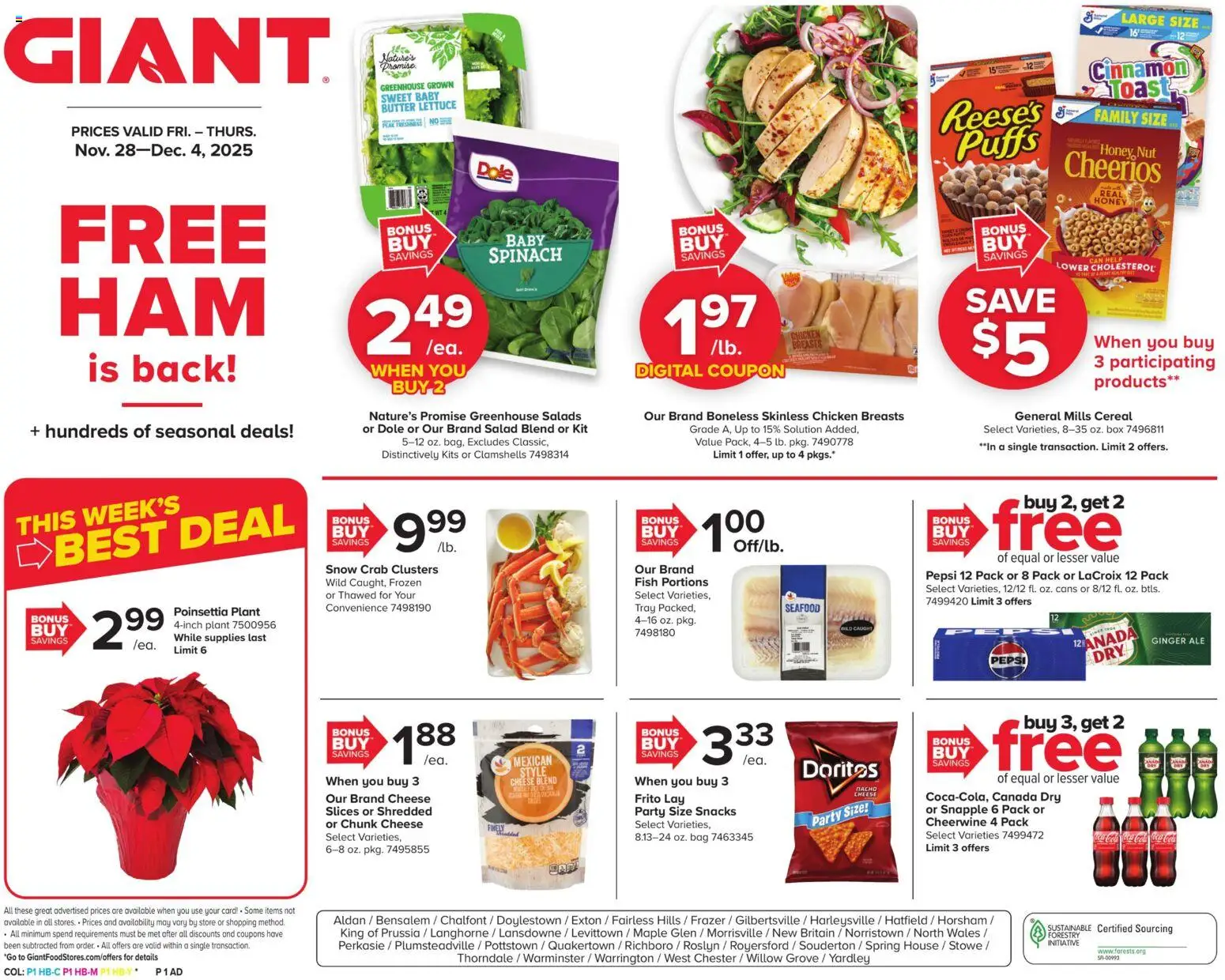 Giant Weekly Ad - page 1- valid from 11/28/2025