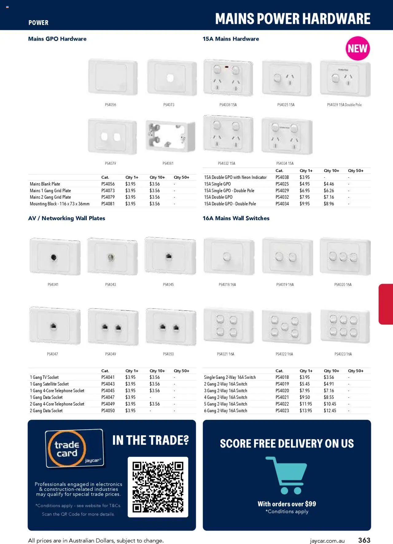 Jaycar Engineering & Scientific Catalogue 2025/2026  - page 363- valid from 09/07/2025