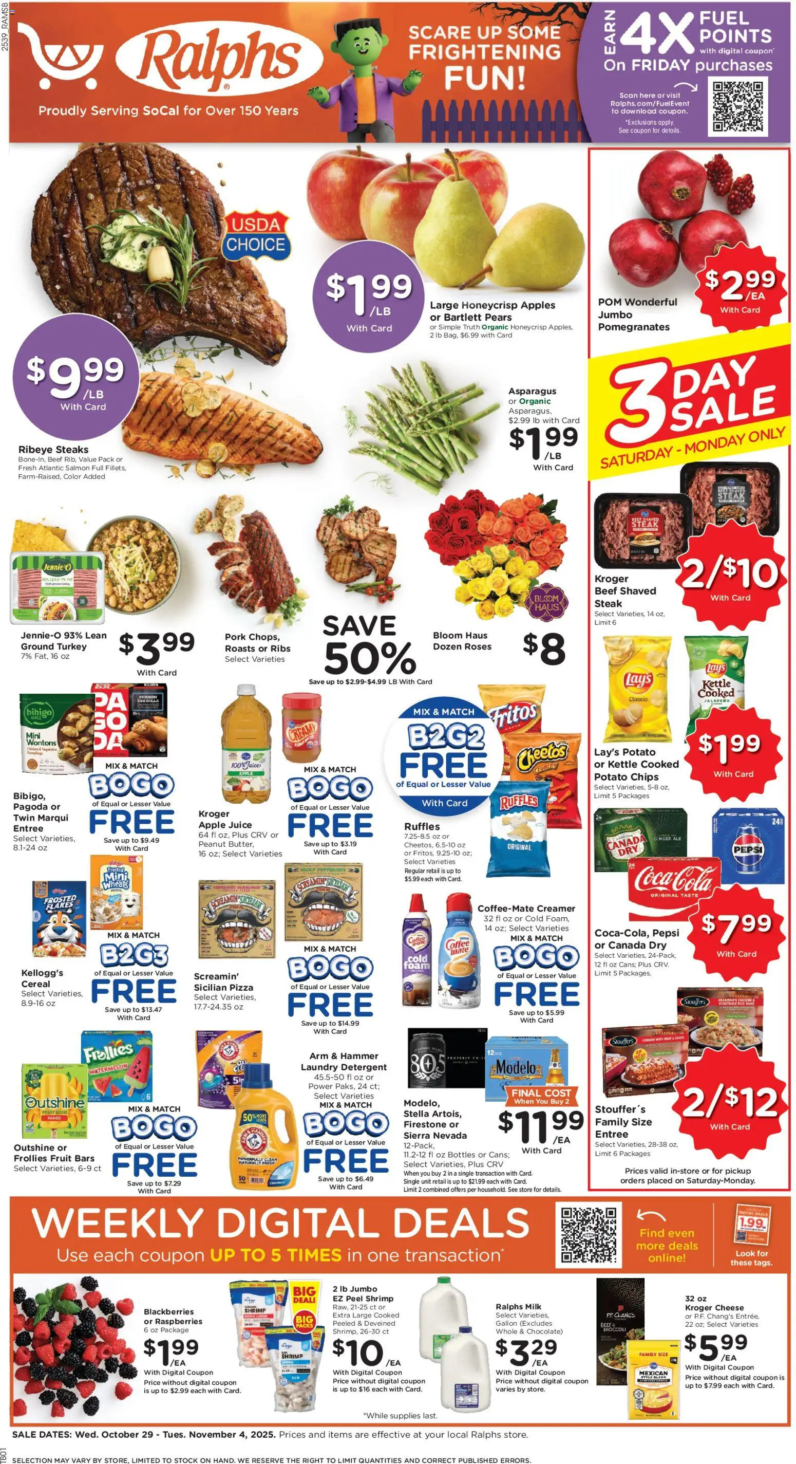 Ralphs Weekly Ad - page 1- valid from 10/29/2025