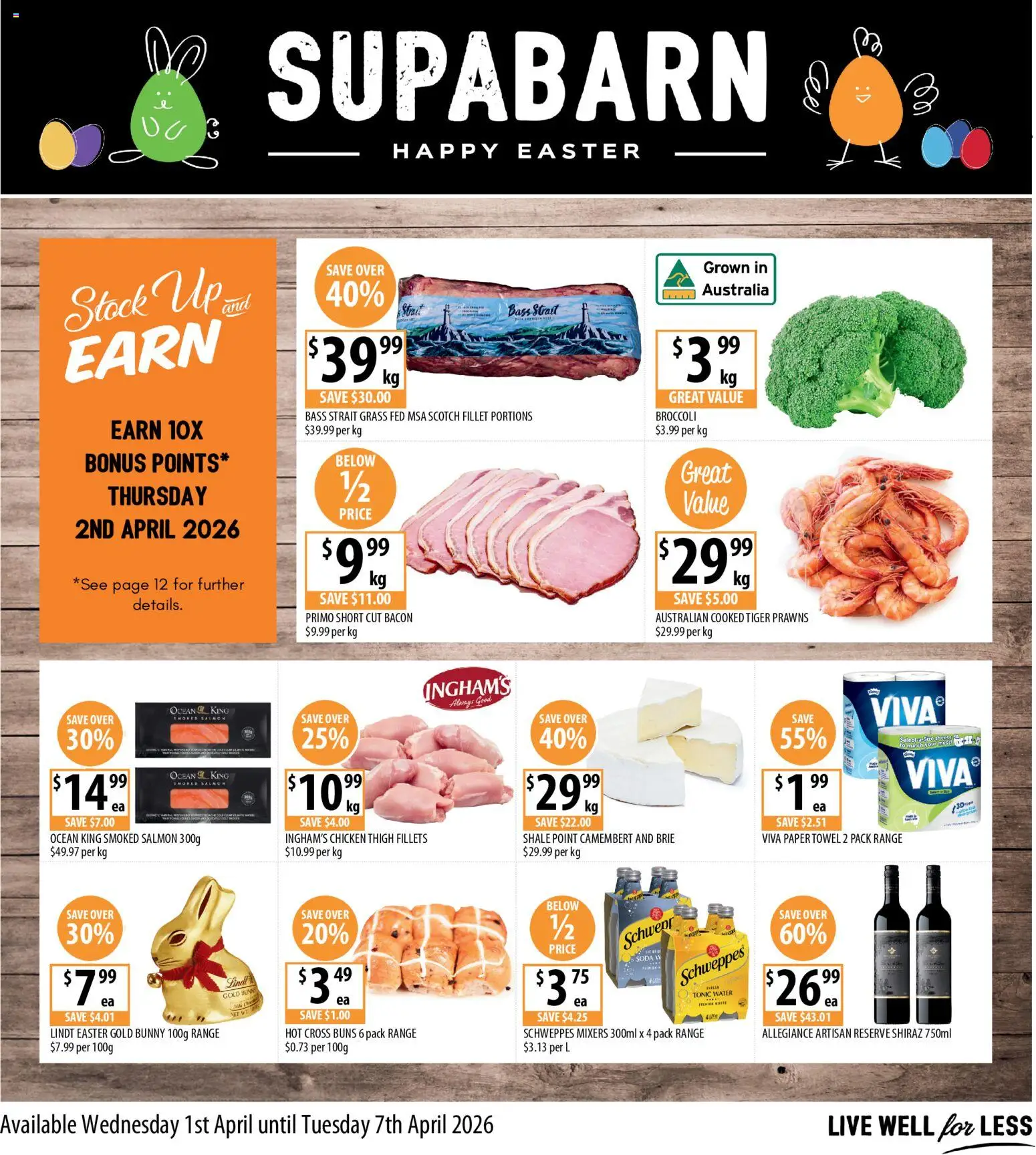Supabarn catalogue  - page 1- valid from 01/04/2026