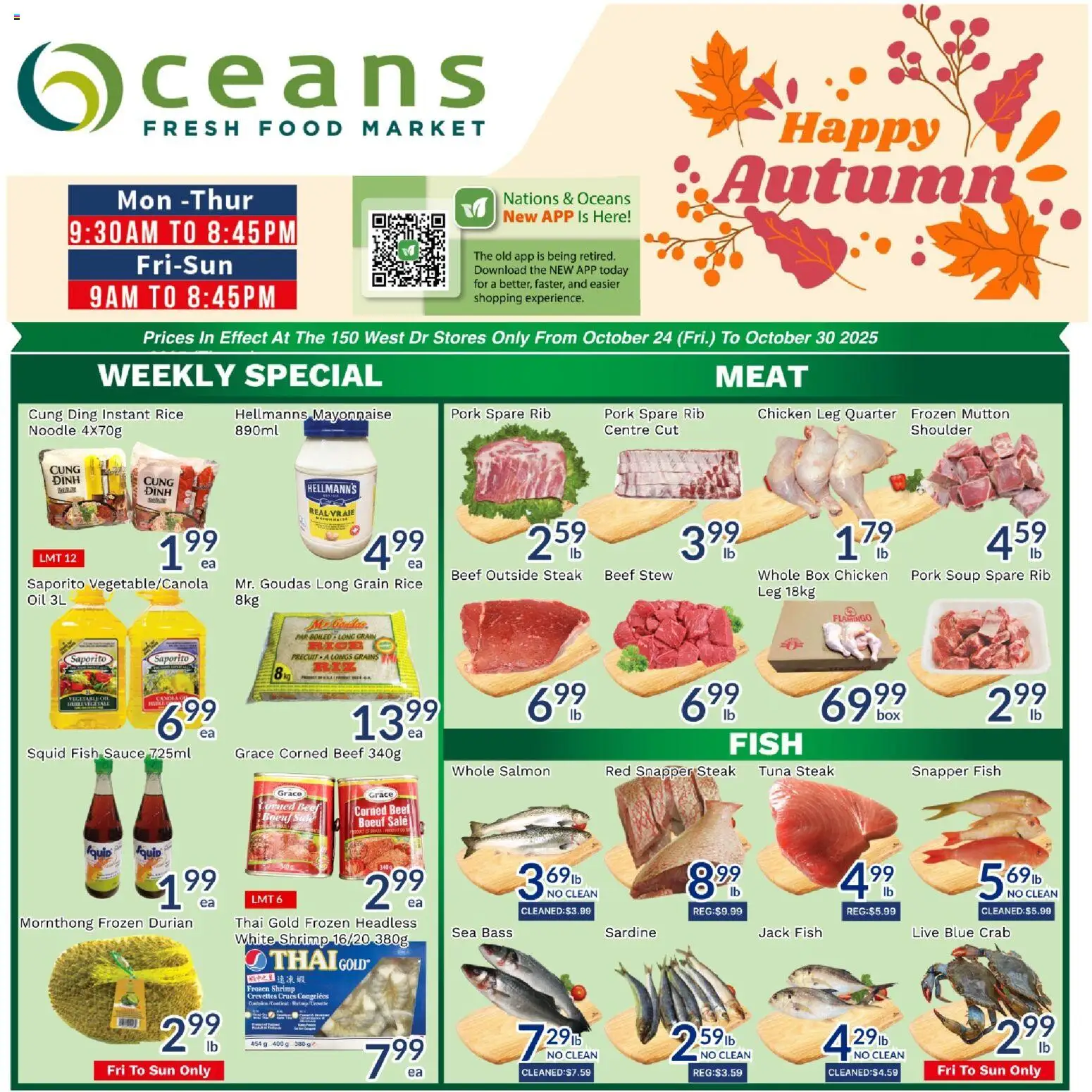 Oceans weekly flyer / circulaire - page 1- valid from Oct 24, 2025