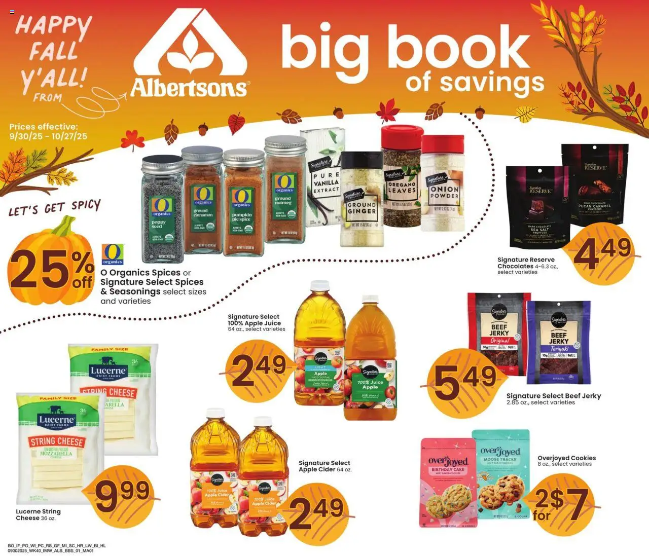 Albertsons Big Book of Savings - page 1- valid from 09/30/2025