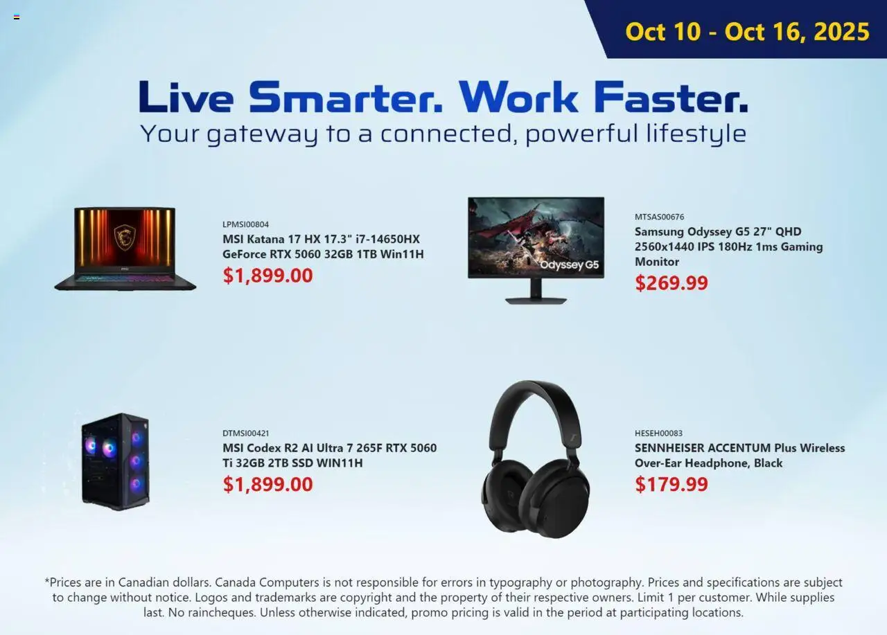 Canada Computers - Weekly flyer - page 1- valid from Oct 10, 2025