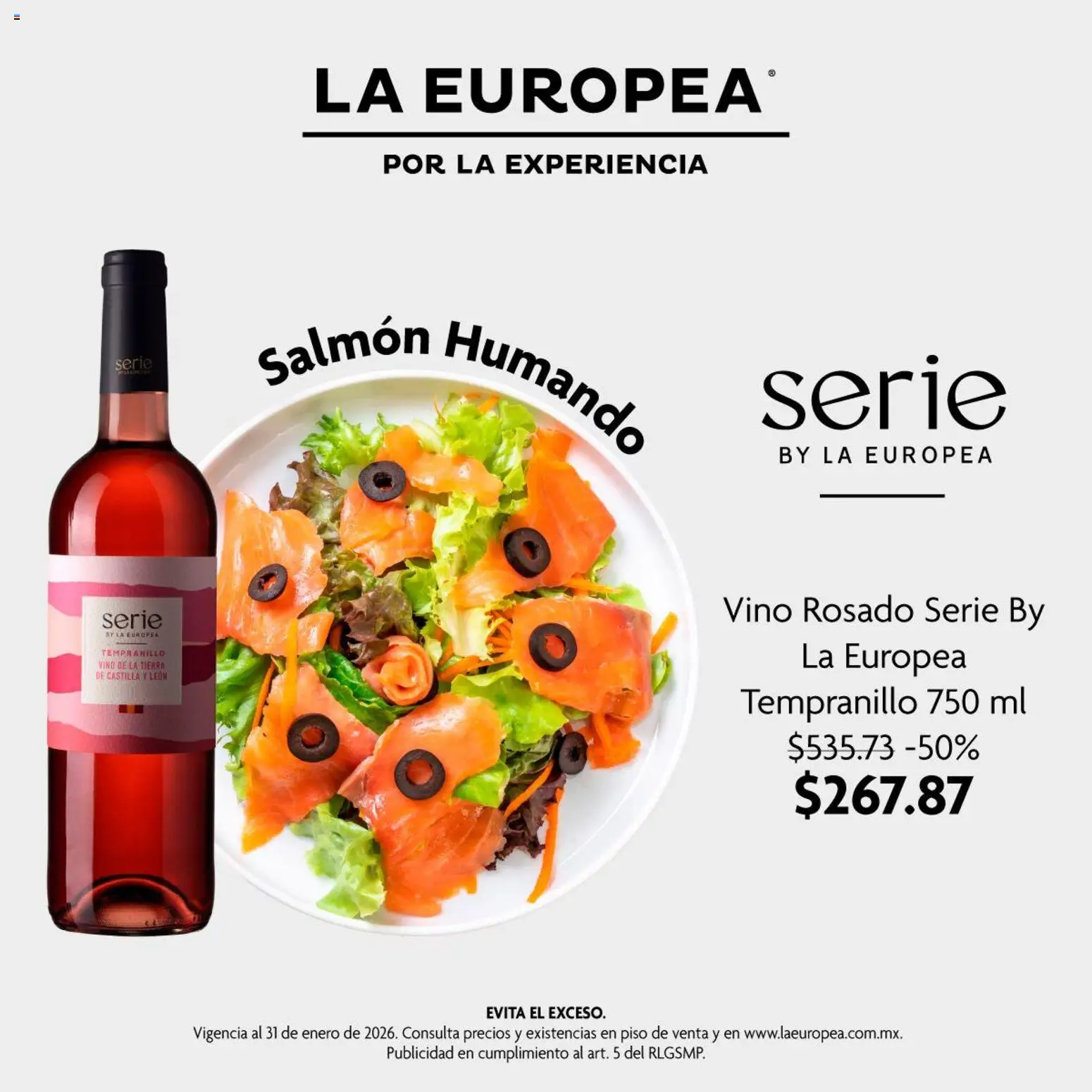 La Europea catálogo Vino Rosado Serie By Tempranillo 750 ml - página 1- válido desde 07/01/2026