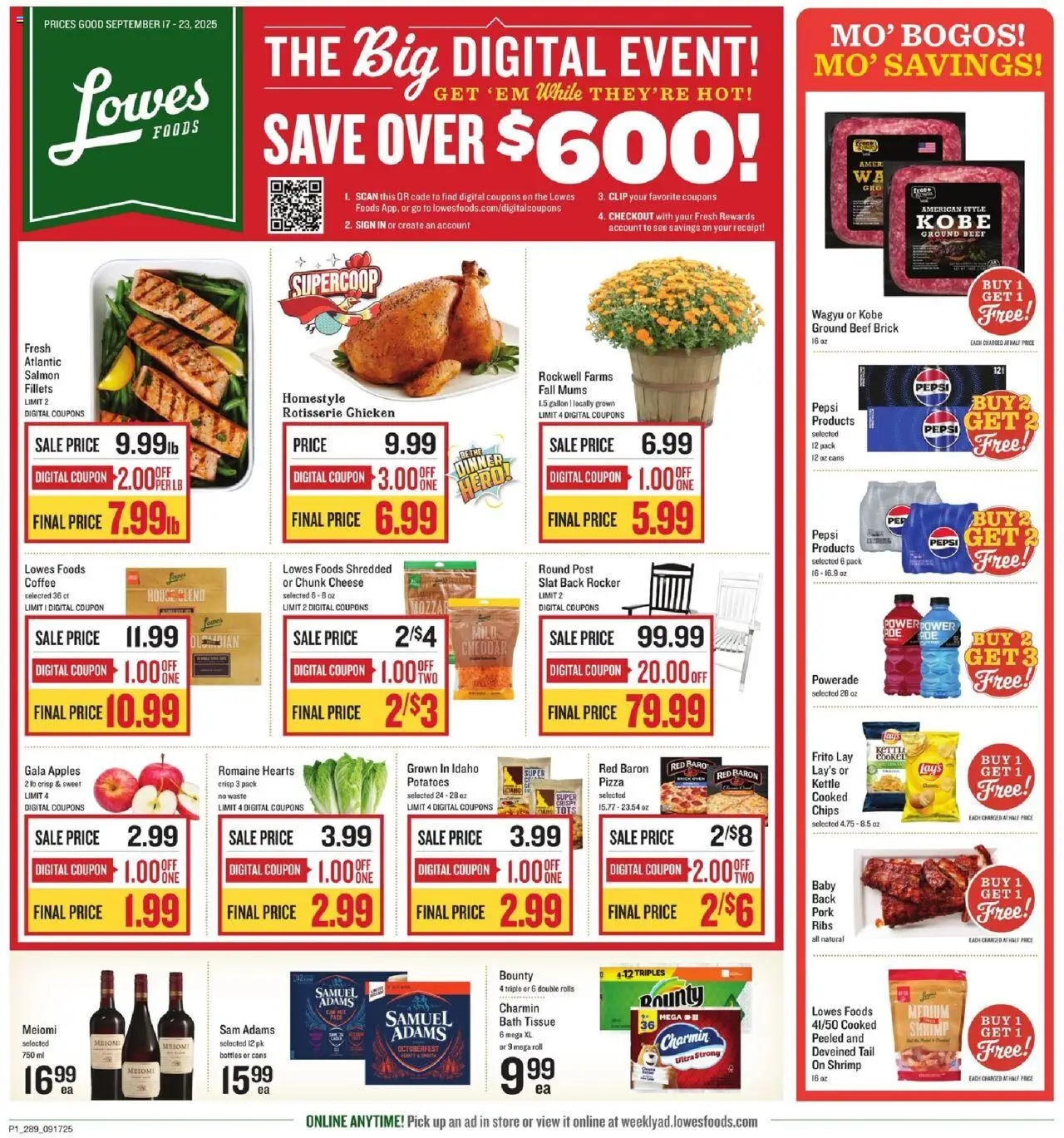 Lowes Foods Weekly Ad - page 1- valid from 09/17/2025