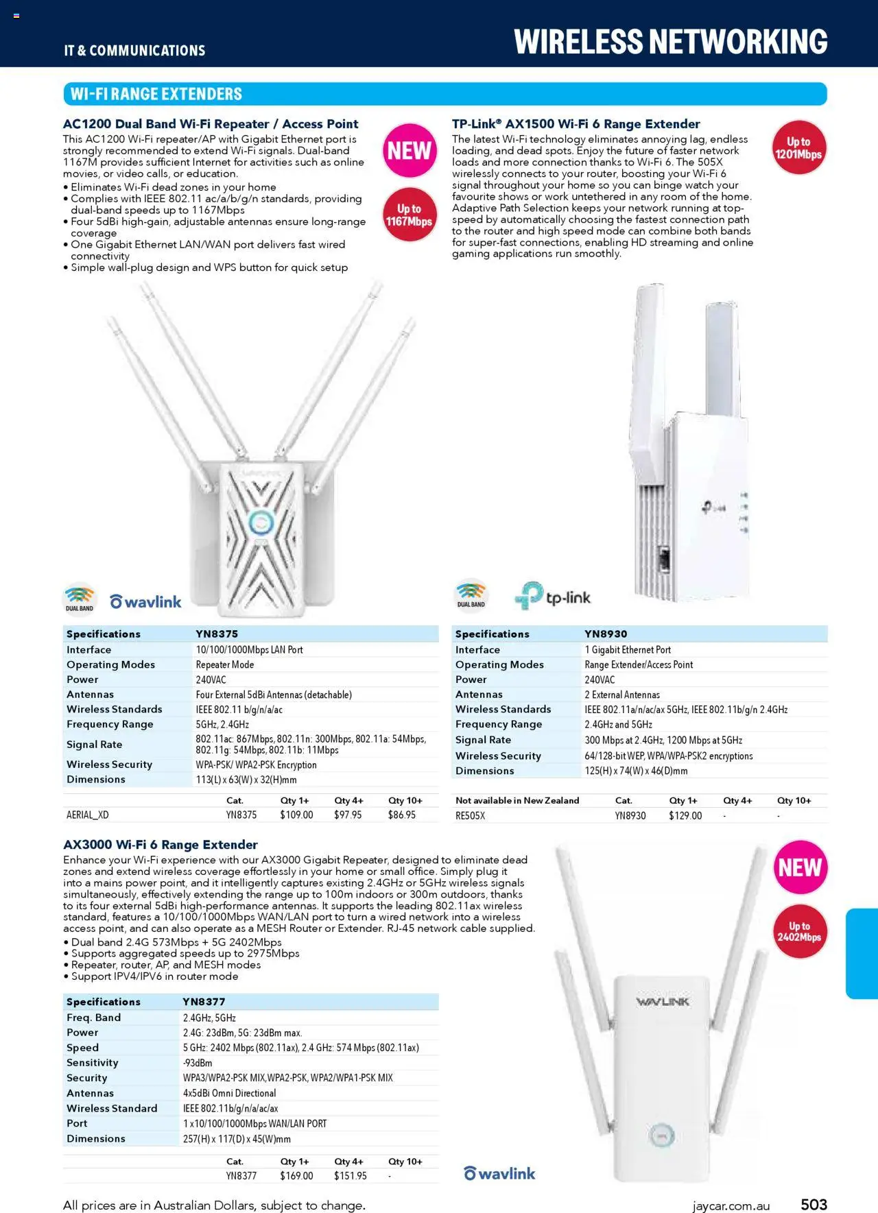 Jaycar Engineering & Scientific Catalogue 2025/2026  - page 503- valid from 09/07/2025