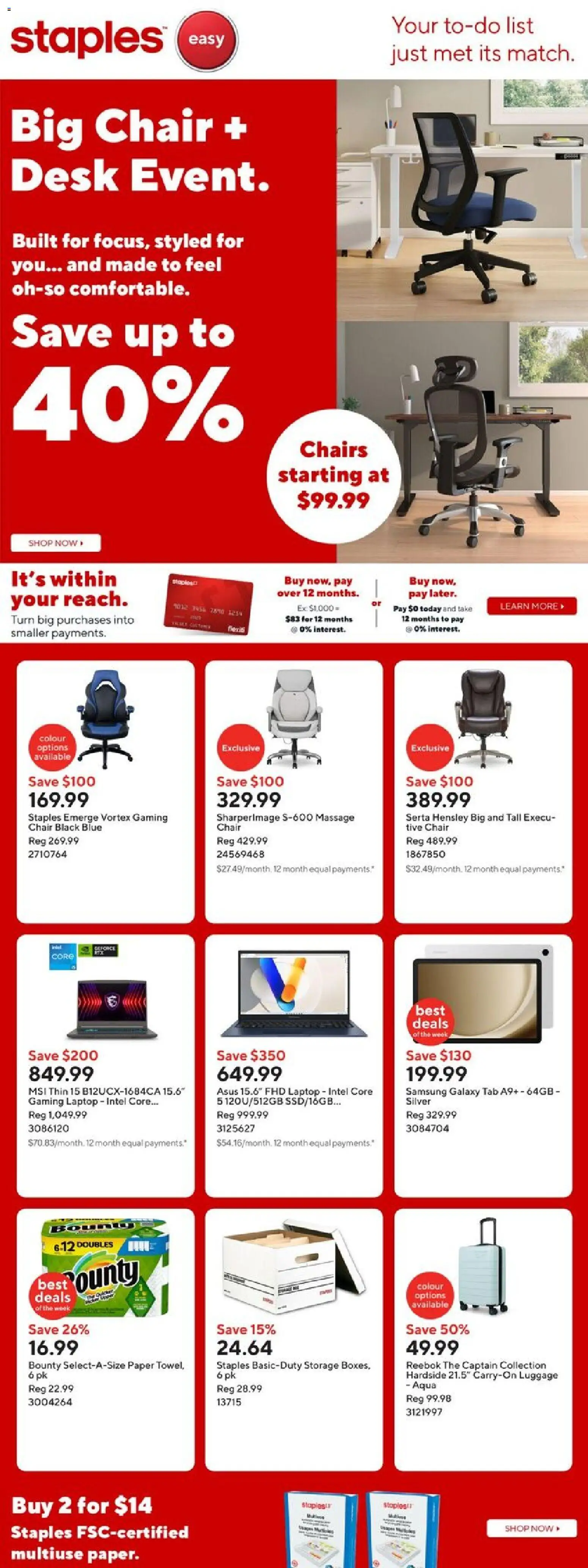 Staples weekly flyer / circulaire - page 1- valid from Oct 24, 2025