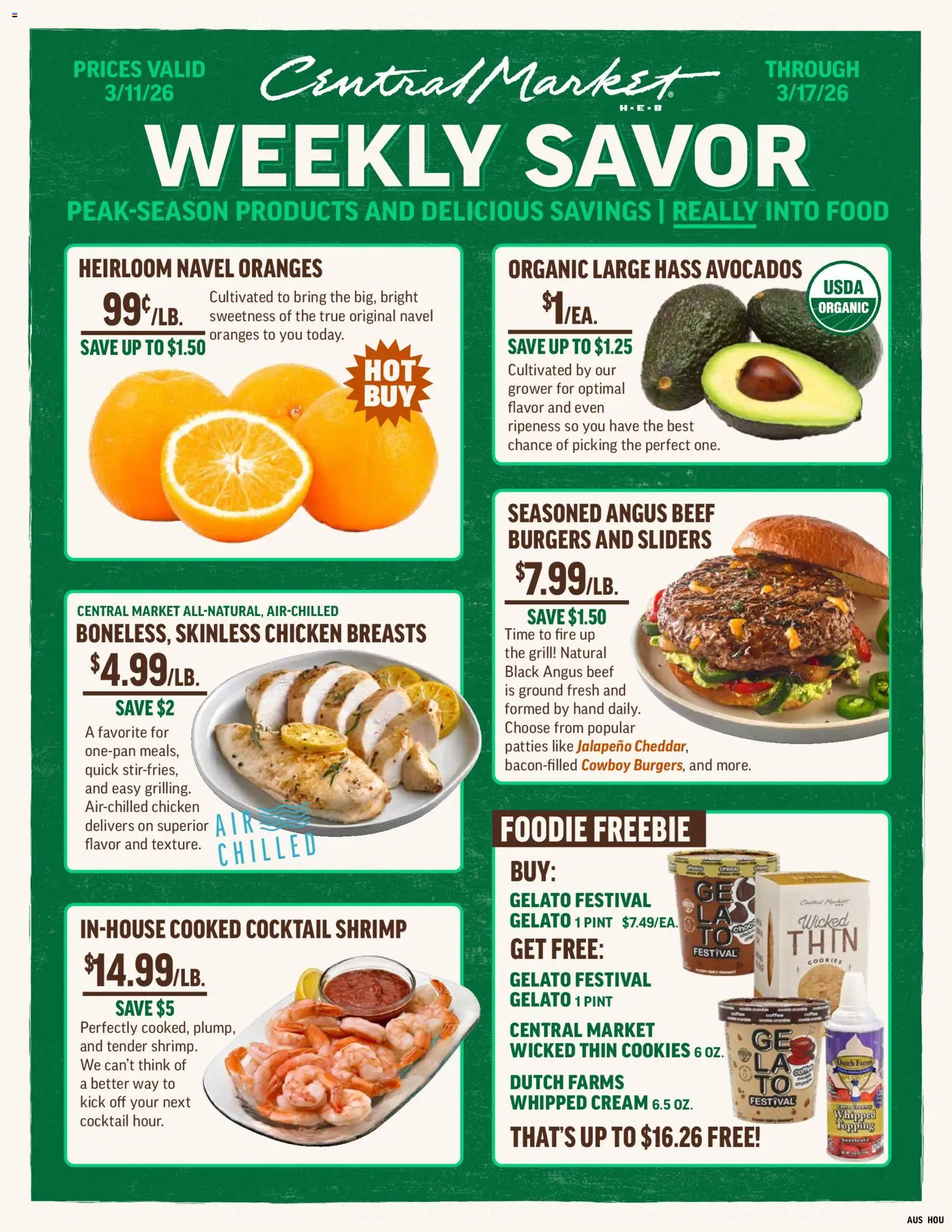 Central Market Weekly Ad - page 1- valid from 03/11/2026
