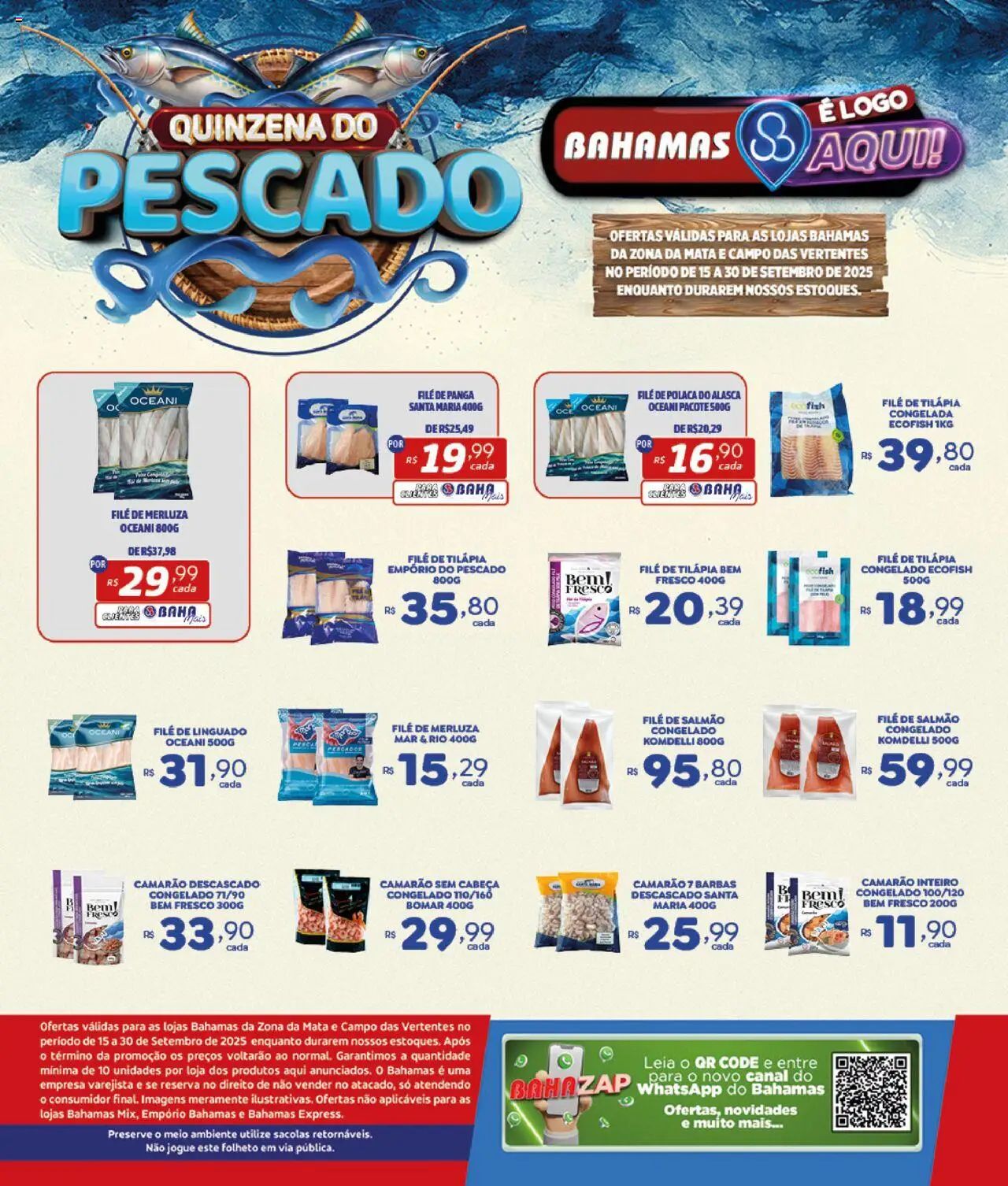 Bahamas Supermercados - Ofertas Quinzena do Pescado - página 1- válido a partir de 15/09/2025
