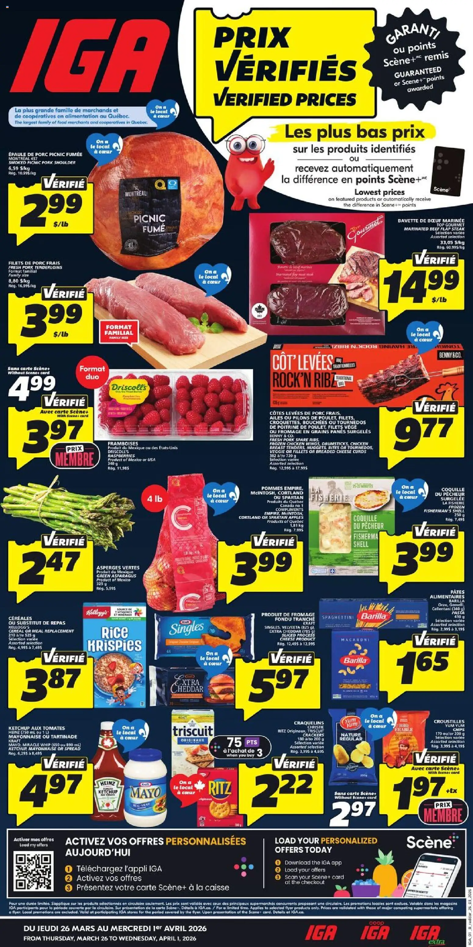 IGA weekly flyer / circulaire - page 1- valid from Mar 26, 2026