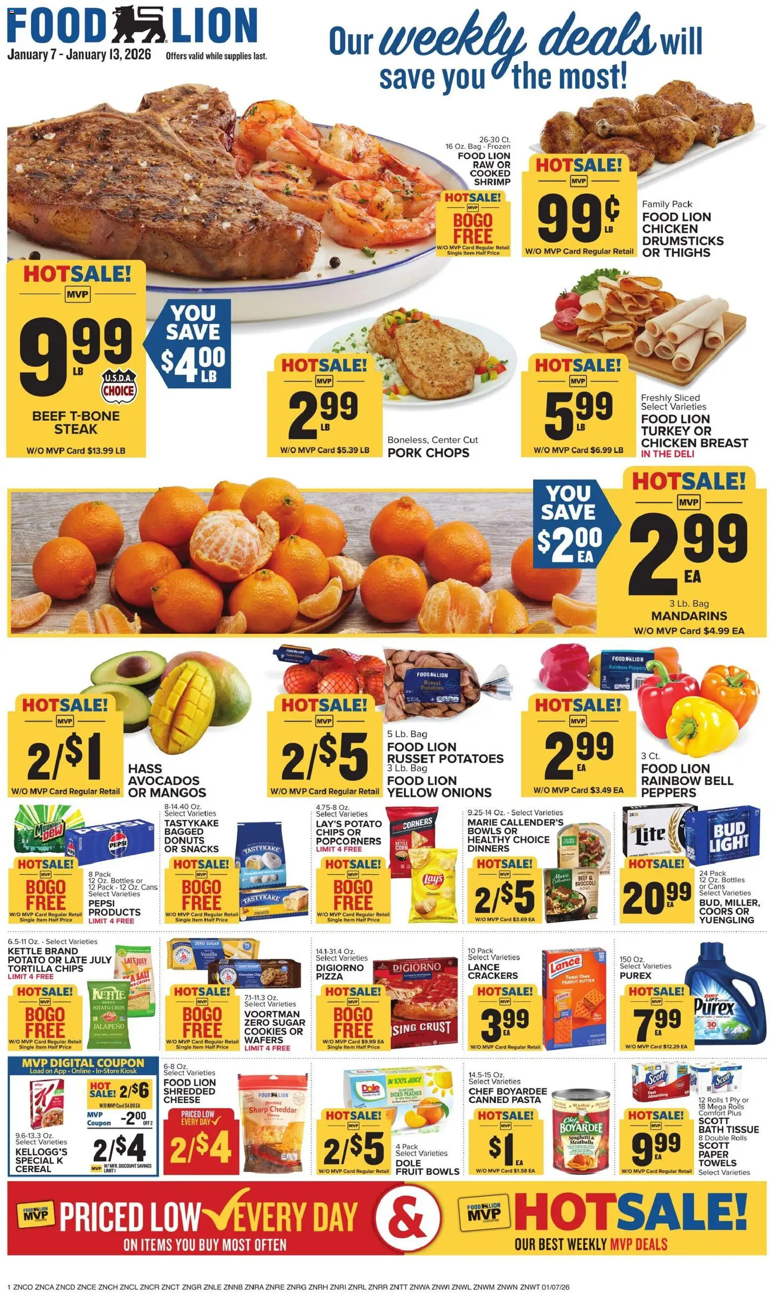 Food Lion Weekly Ad - page 1- valid from 01/07/2026