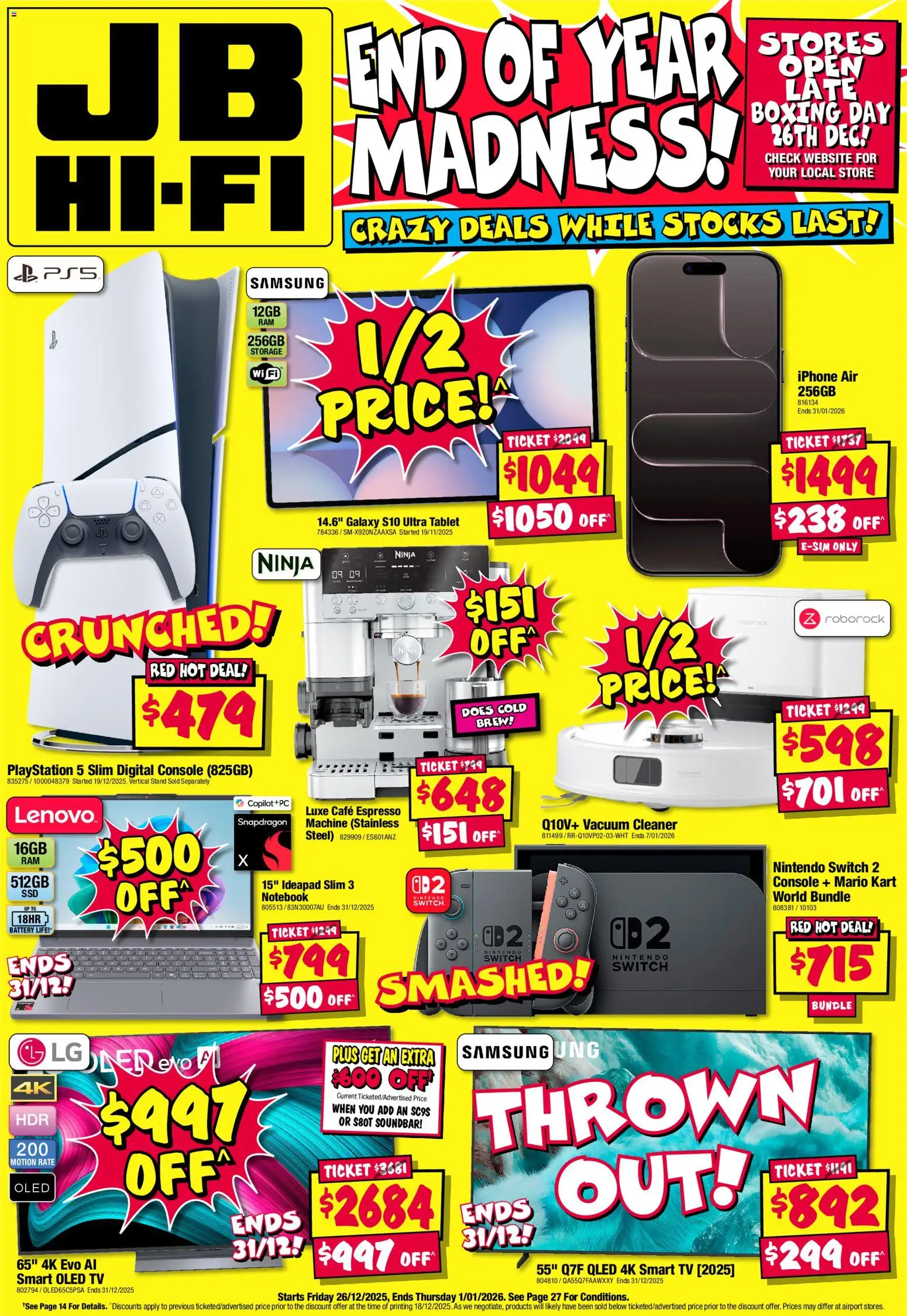 JB Hi-Fi End of Year Madness Catalogue - page 1- valid from 26/12/2025
