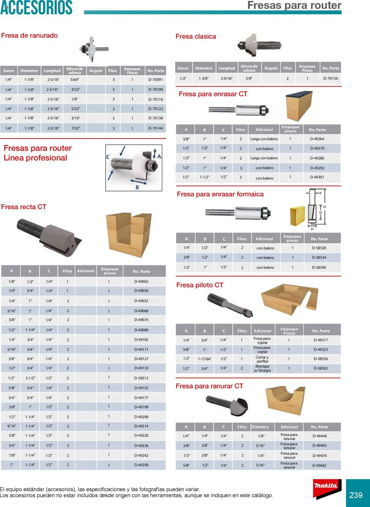 Makita catálogo Accesorios - página 239- válido desde 08/07/2024