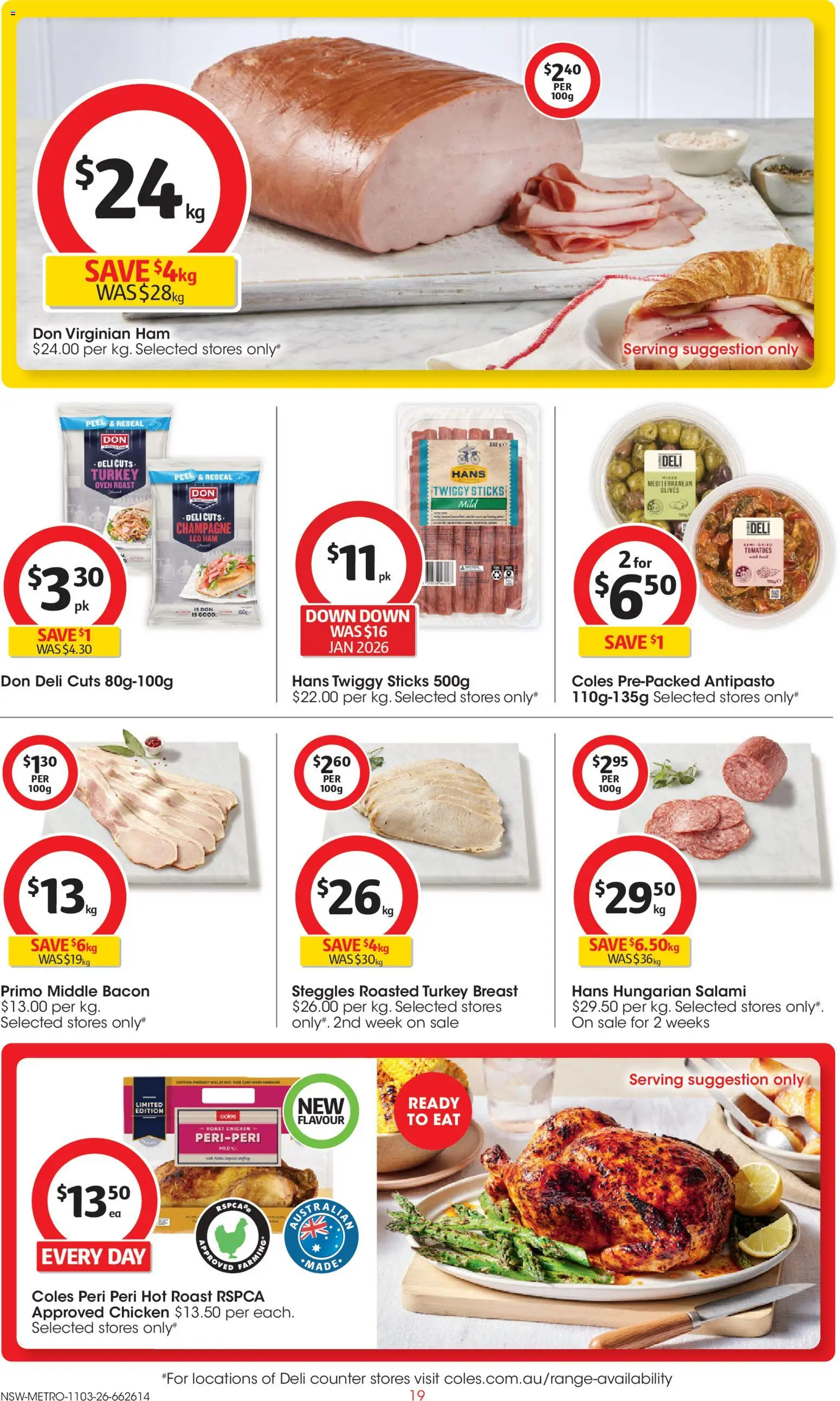Coles catalogue  - page 19- valid from 11/03/2026