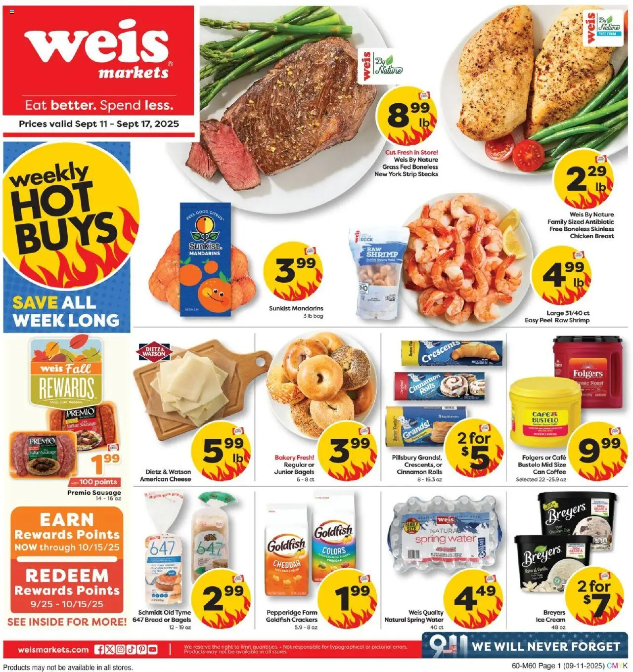 Weis Weekly Circular - PA - page 1- valid from 09/11/2025