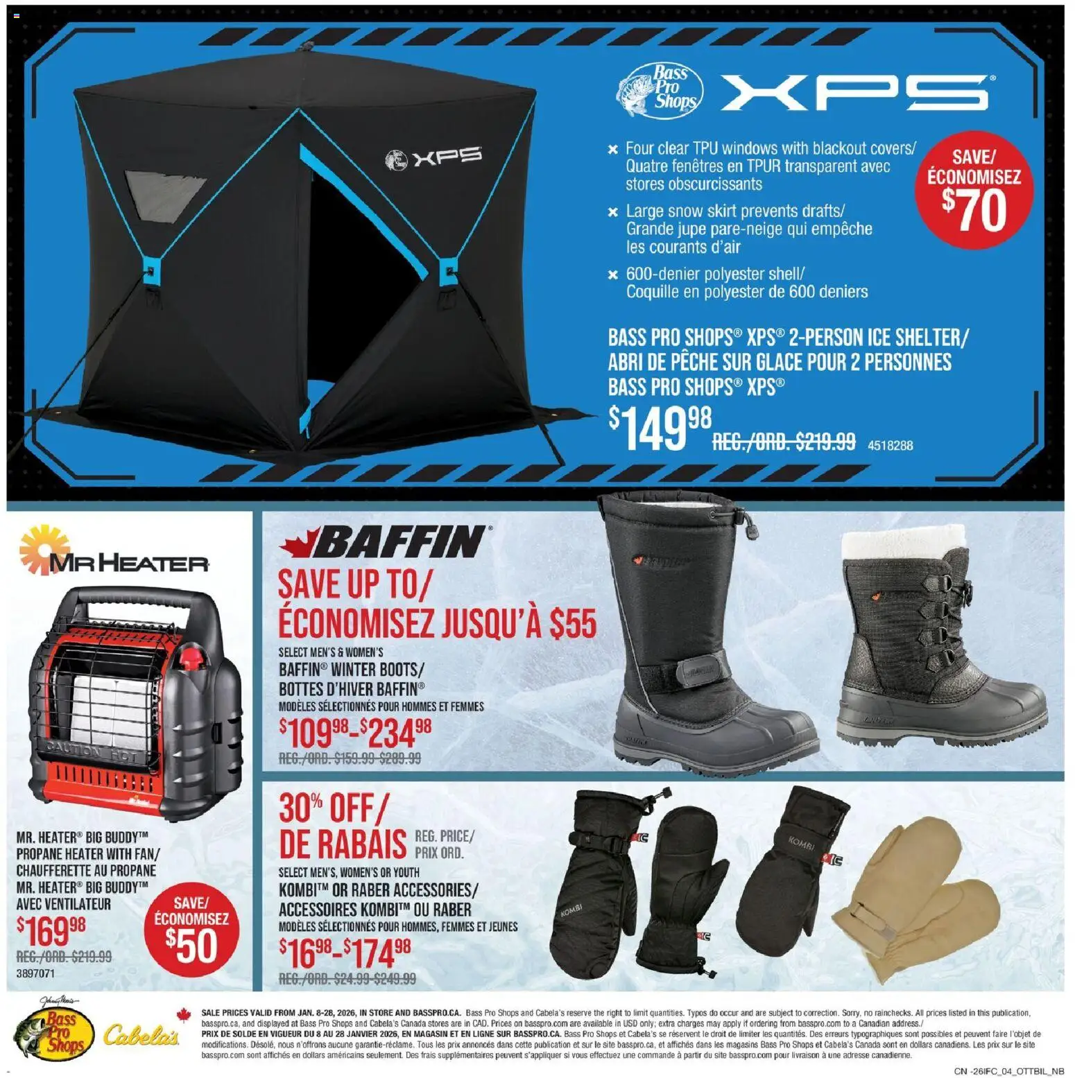 Cabelas weekly flyer / circulaire - page 4- valid from Jan 8, 2026