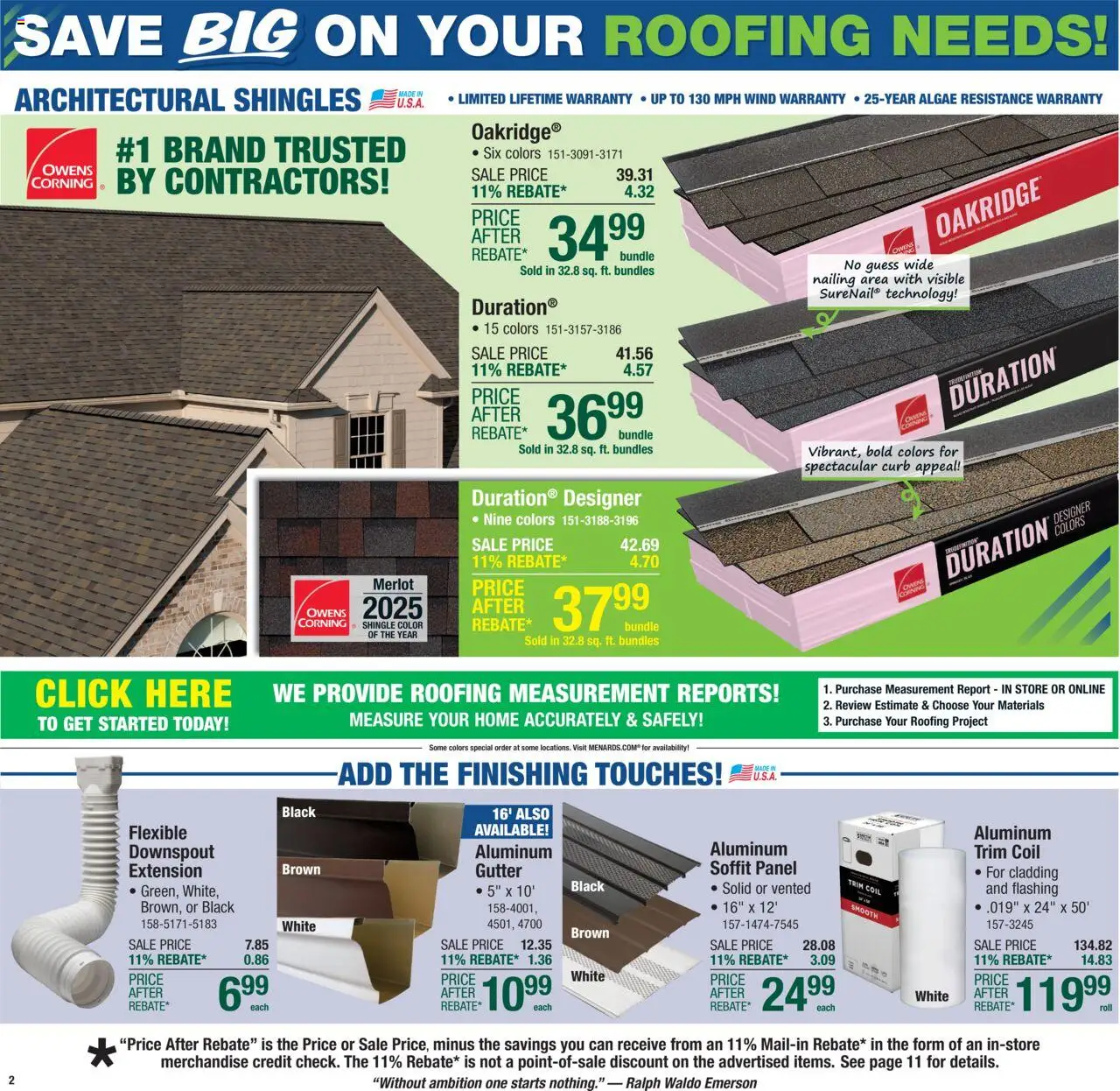 Menards Weekly Ad - page 2- valid from 07/17/2025