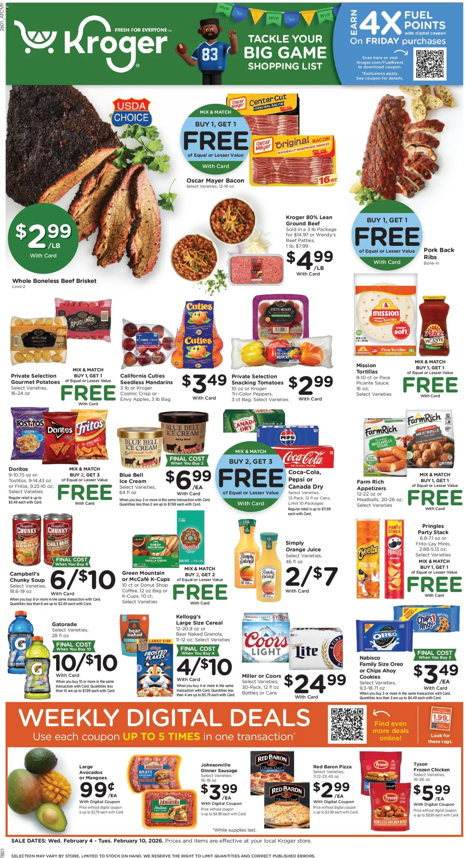 Kroger Weekly Ad - page 1- valid from 02/04/2026