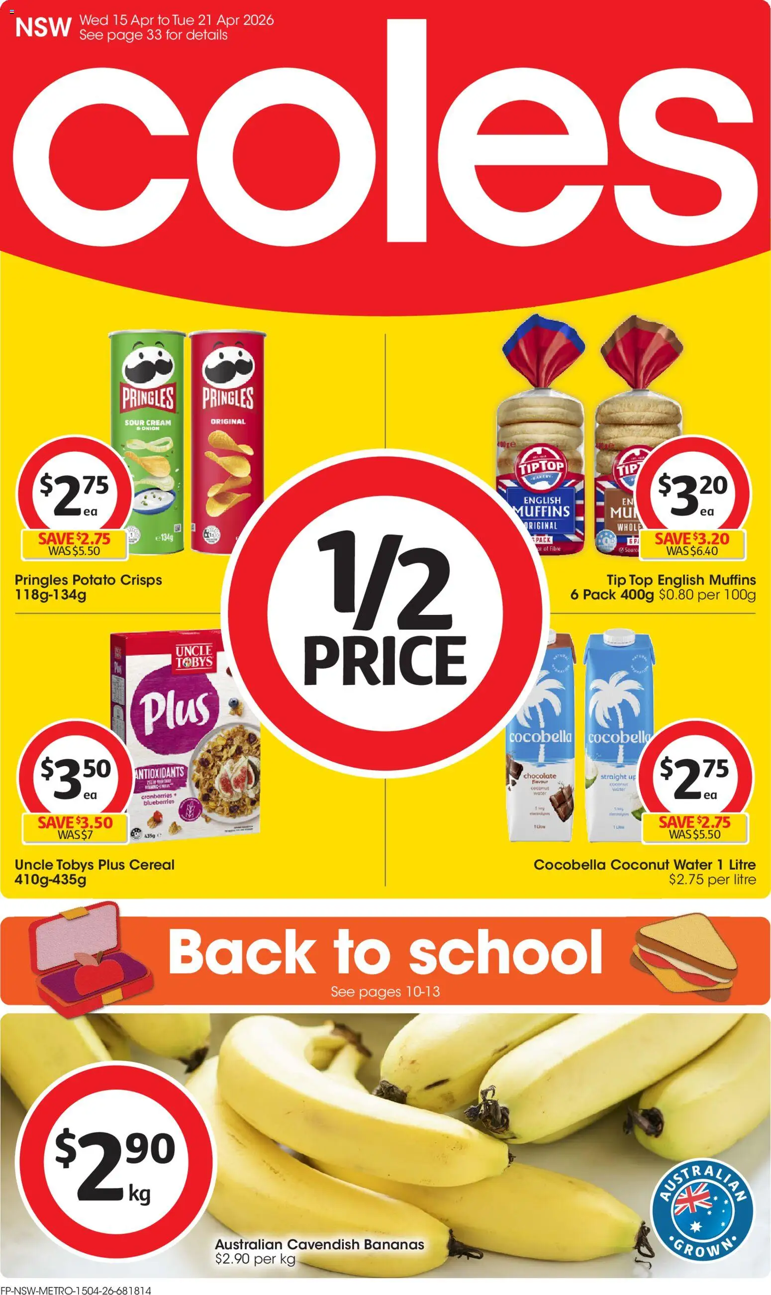 Coles catalogue  - page 1- valid from 15/04/2026