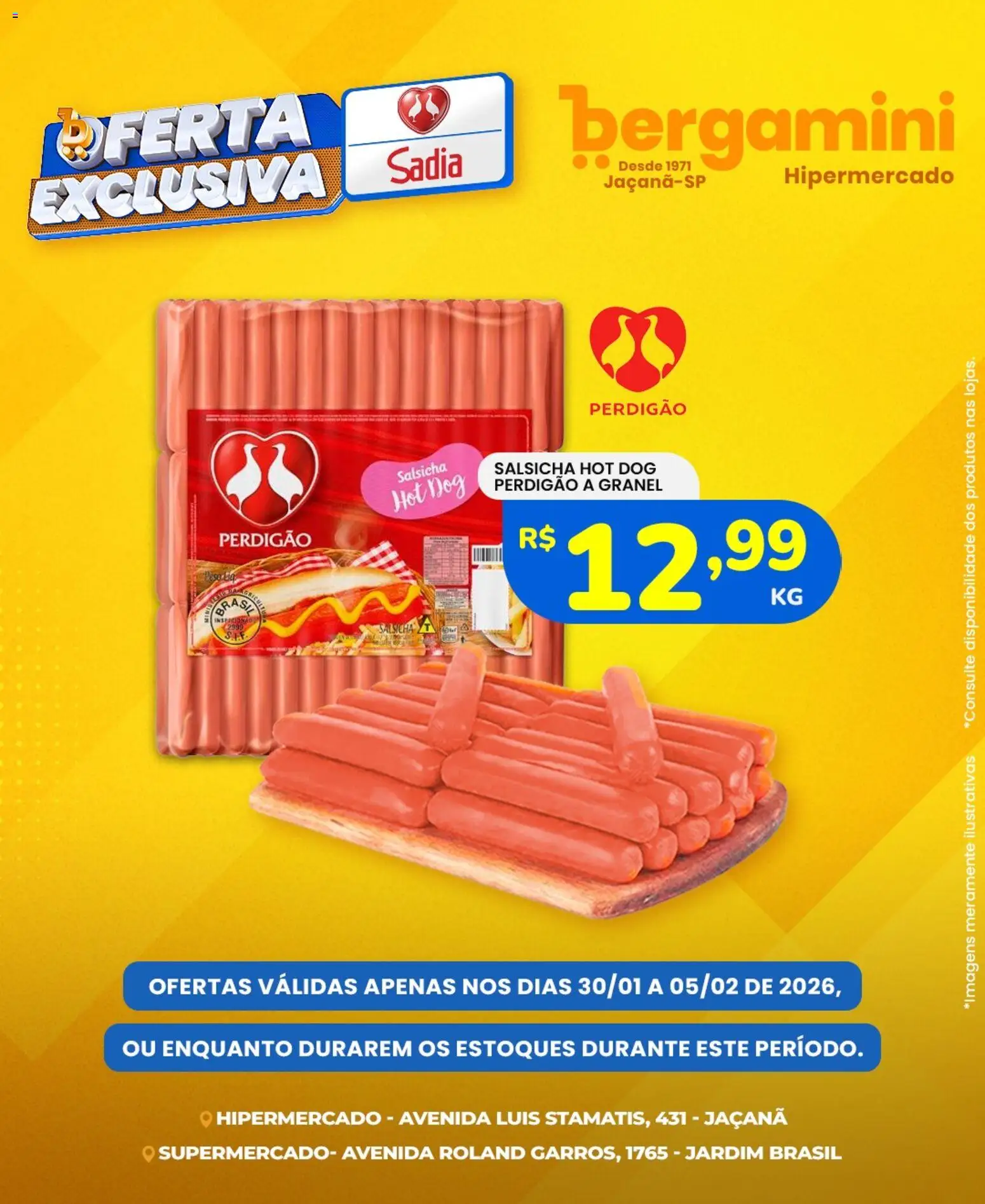 Supermercado Bergamini - Ofertas Sadia e Perdigão - página 1- válido a partir de 30/01/2026
