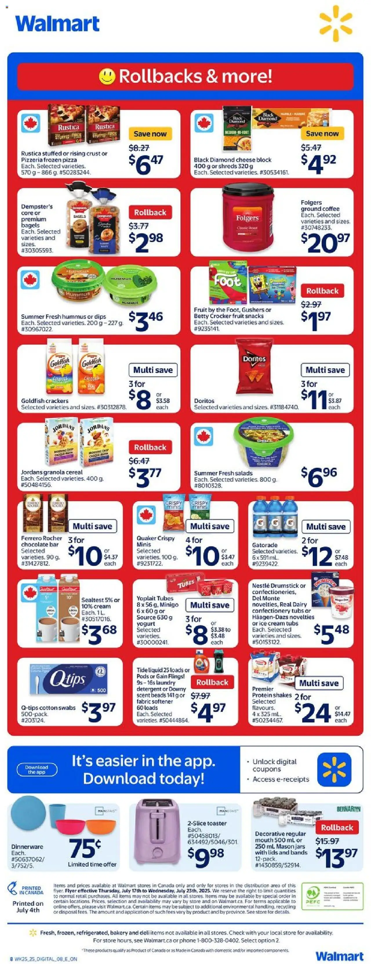 Walmart weekly flyer - page 2- valid from Jul 17, 2025