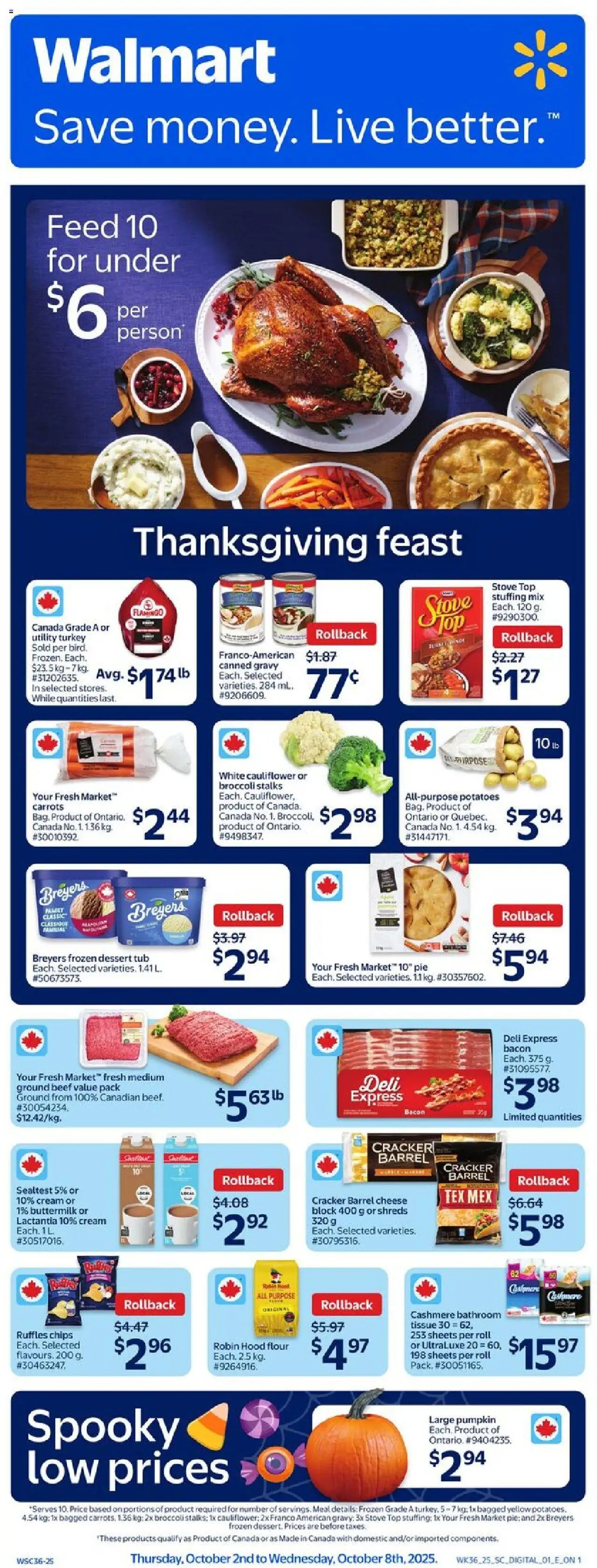 Walmart weekly flyer - page 1- valid from Oct 2, 2025