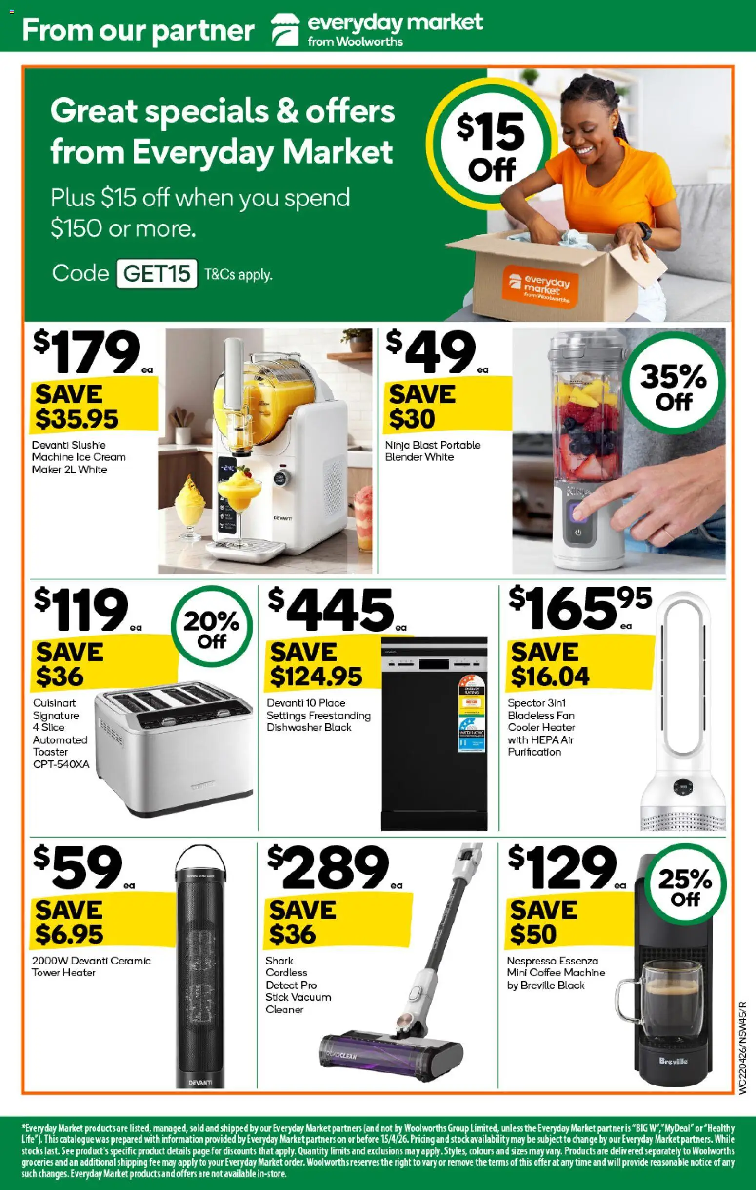 Woolworths catalogue  - page 45- valid from 22/04/2026