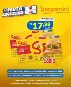 Pré-visualização Supermercado Bergamini - Ofertas Sadia e Perdigão válida a partir de 16/01/2026