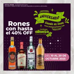 Bodegas Alianza - Catálogo Rones con hasta el 40 off válido desde 10/10/2025