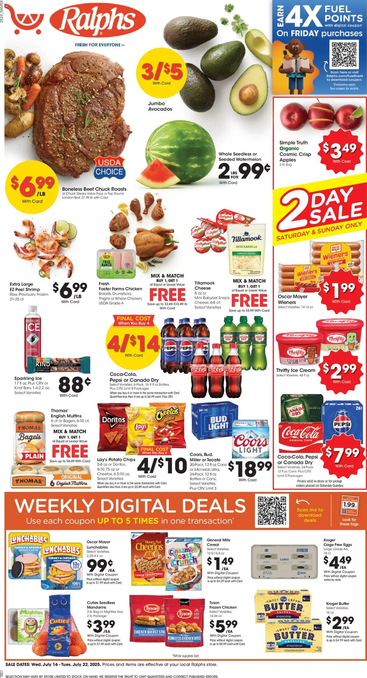 Ralphs Weekly Ad - CA - page 1- valid from 07/16/2025