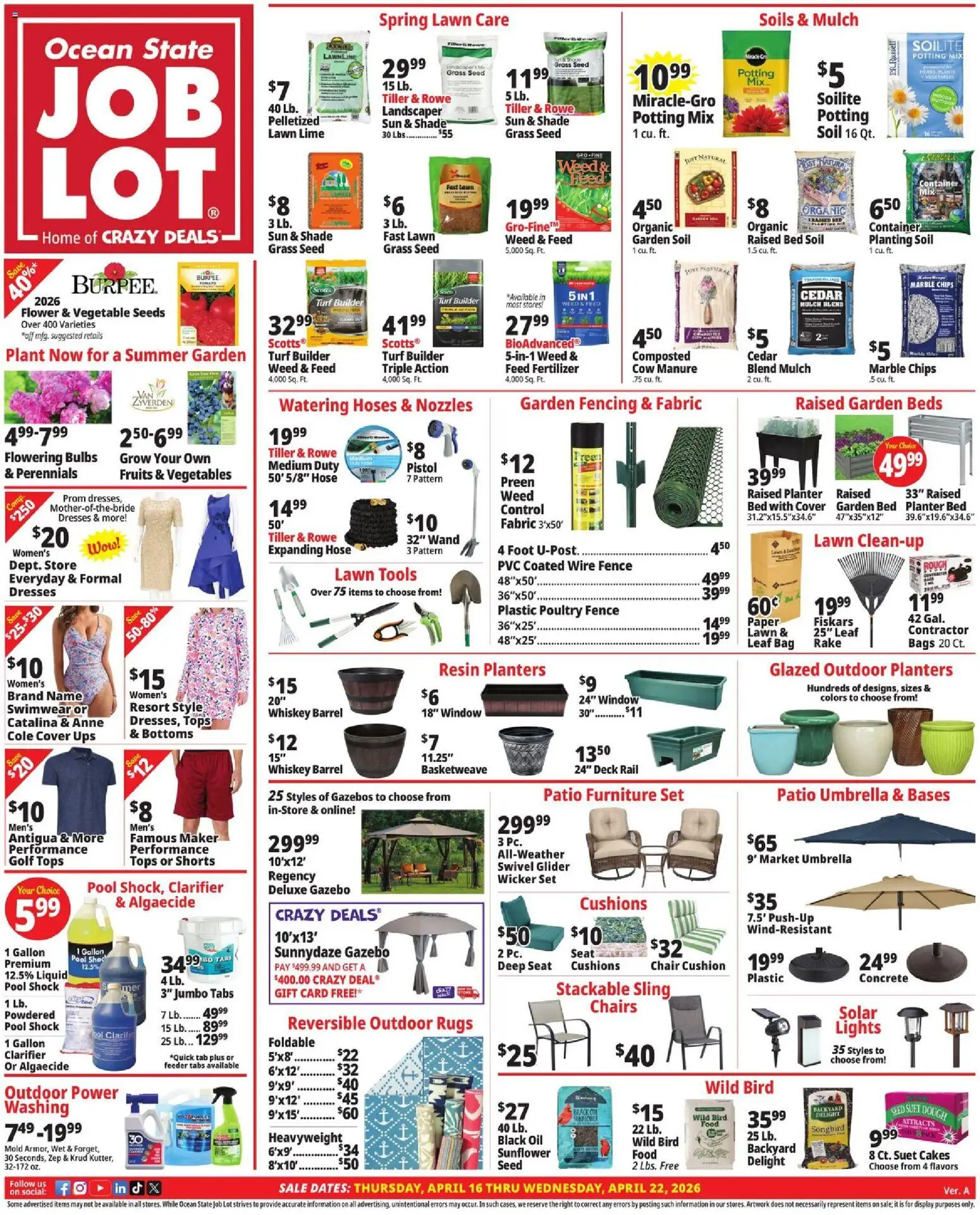 Ocean State Job Lot Weekly Ad - page 1- valid from 04/16/2026