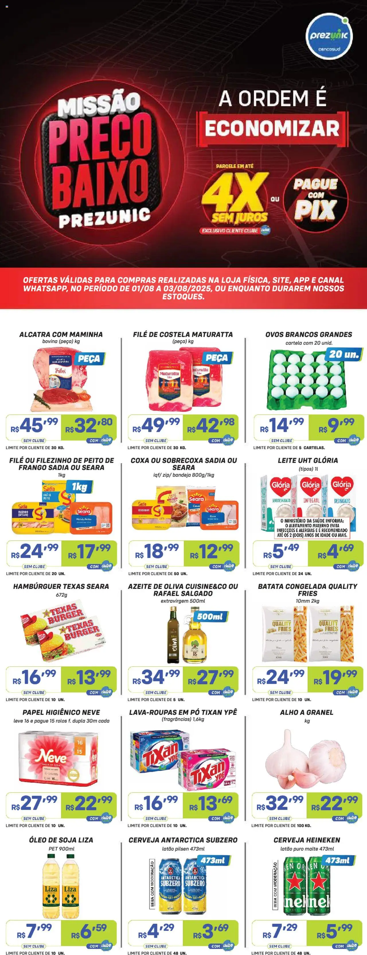 Encarte Prezunic - página 1- válido a partir de 01/08/2025
