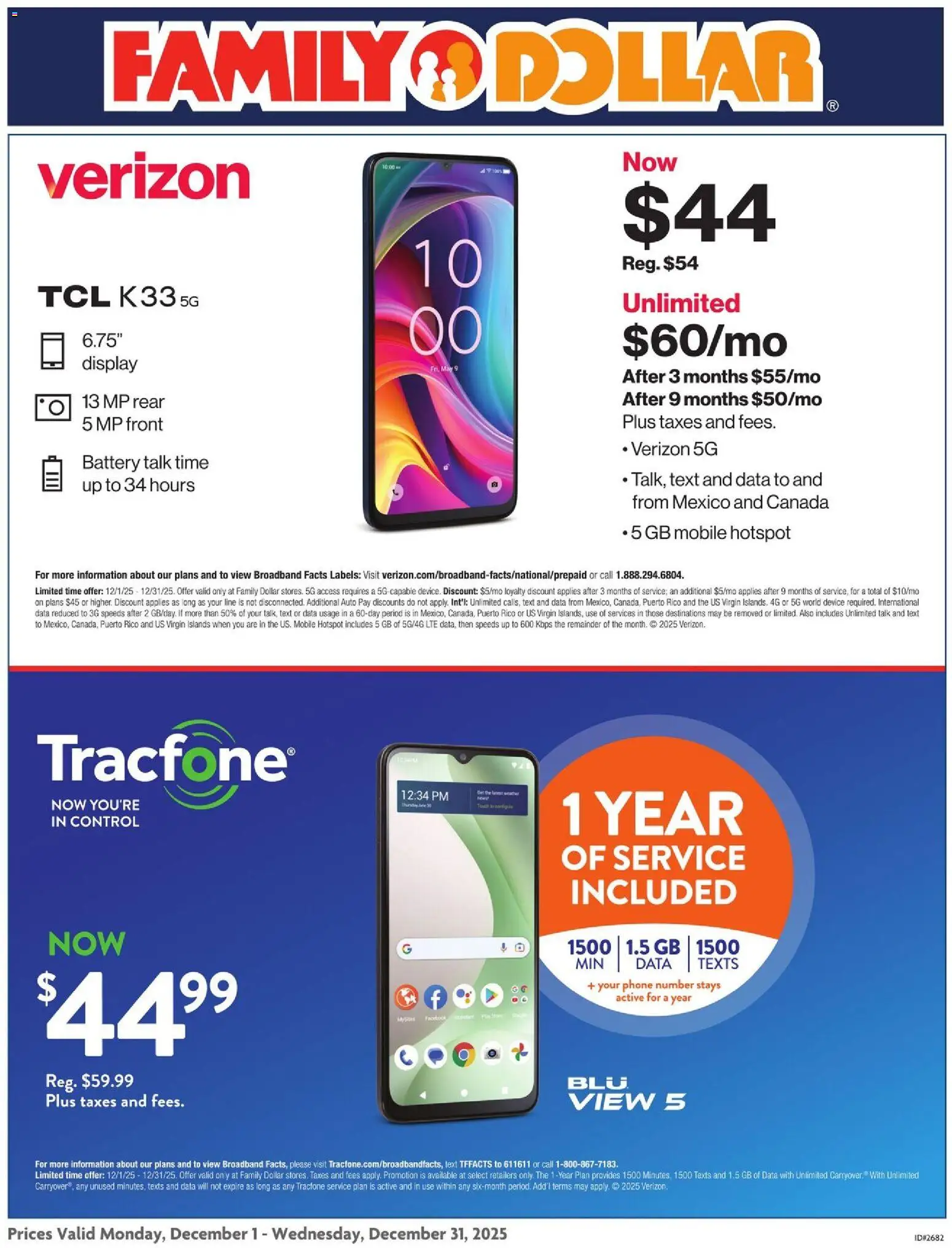 Family Dollar AT&T/Tracfone - page 1- valid from 12/01/2025